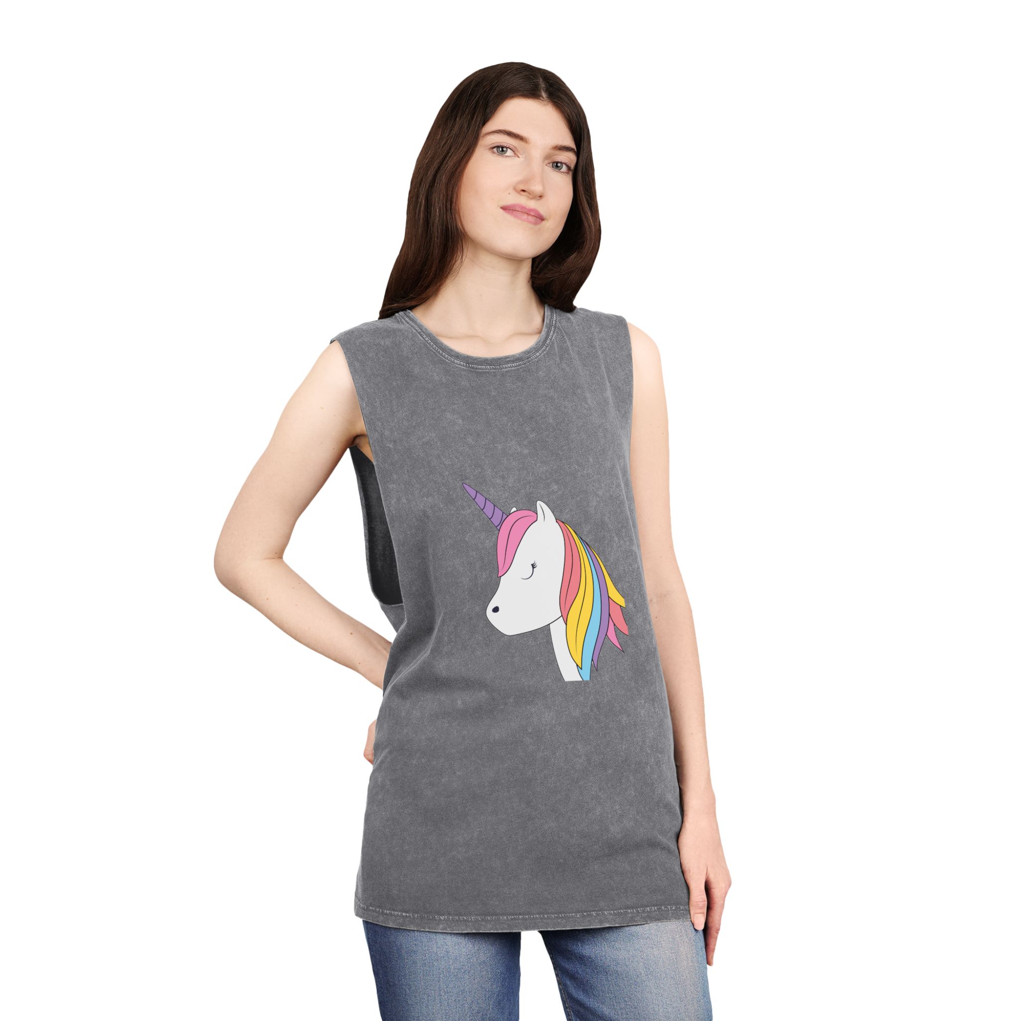 Beautiful Unicorn Copia Unisex Stonewash Tank Top - Image 12