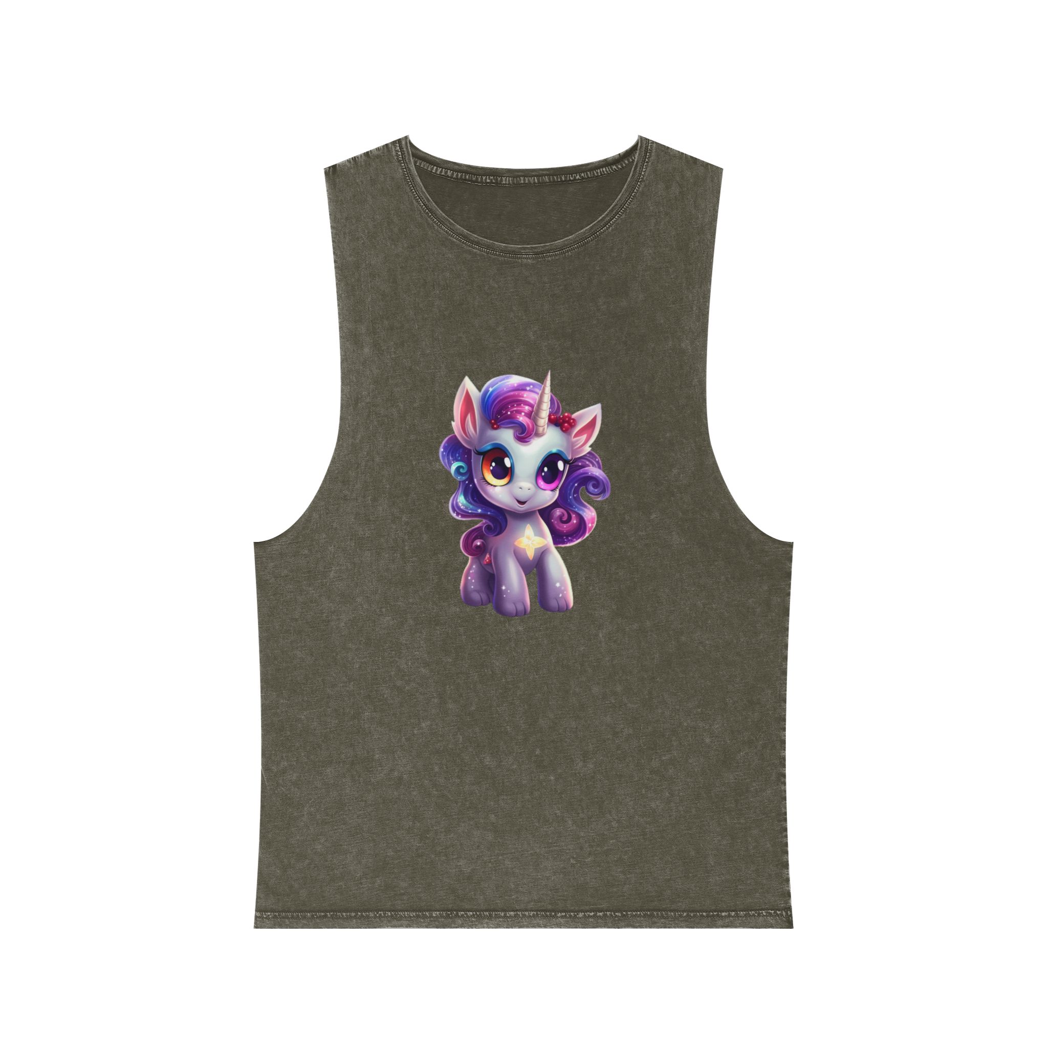 Beautiful Cute Baby Unicorn (2) Unisex Stonewash Tank Top - Image 5