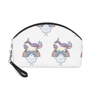 Cute Adorable Unicorn With Clouds Rainbow (1) Makeup Bag