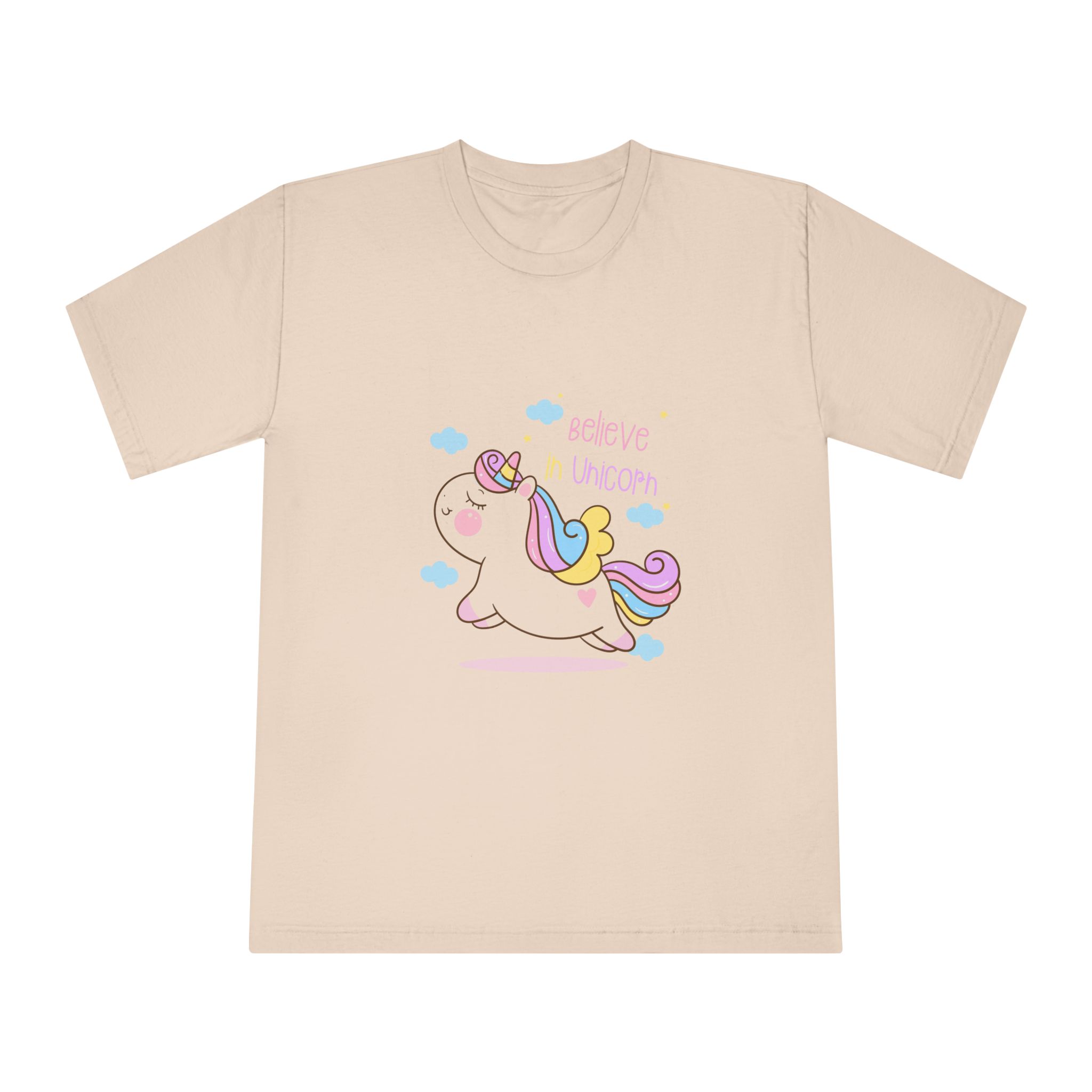 Cute Unicorn Cartoon Jump Air Flat Style Unisex Classic Crewneck T Shirt - Image 9