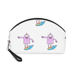 Cute Unicorn Grim Reaper Surfing Illustration T Shirt Sticker Apparel Merchandise Makeup Bag