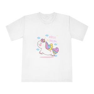 Cute Unicorn Cartoon Jump Air Flat Style Unisex Classic Crewneck T Shirt
