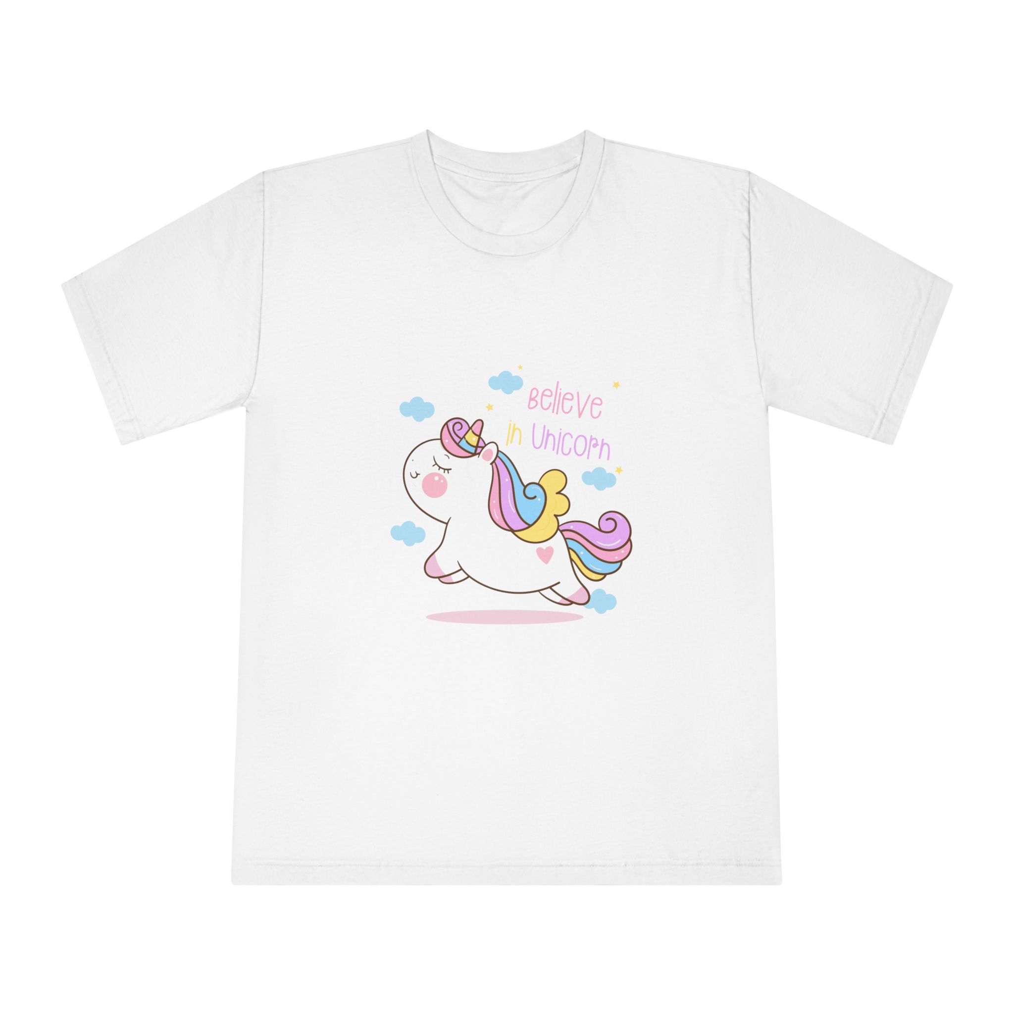 Cute Unicorn Cartoon Jump Air Flat Style Unisex Classic Crewneck T Shirt
