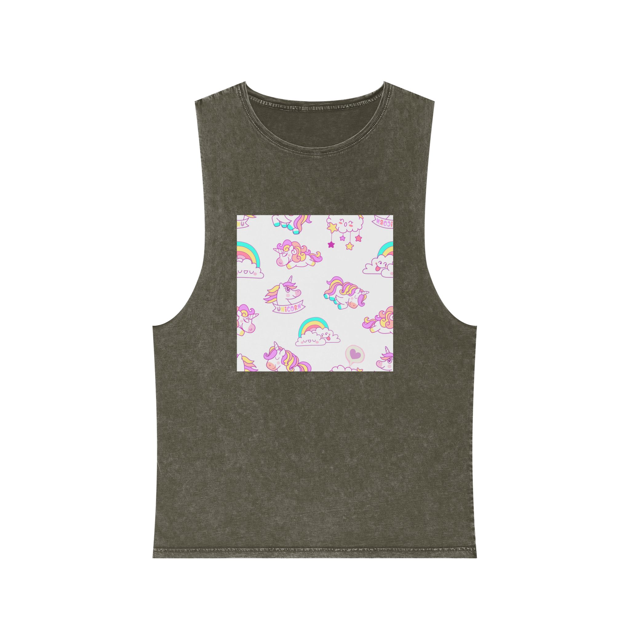 Seamless Unicorn Unisex Stonewash Tank Top - Image 5