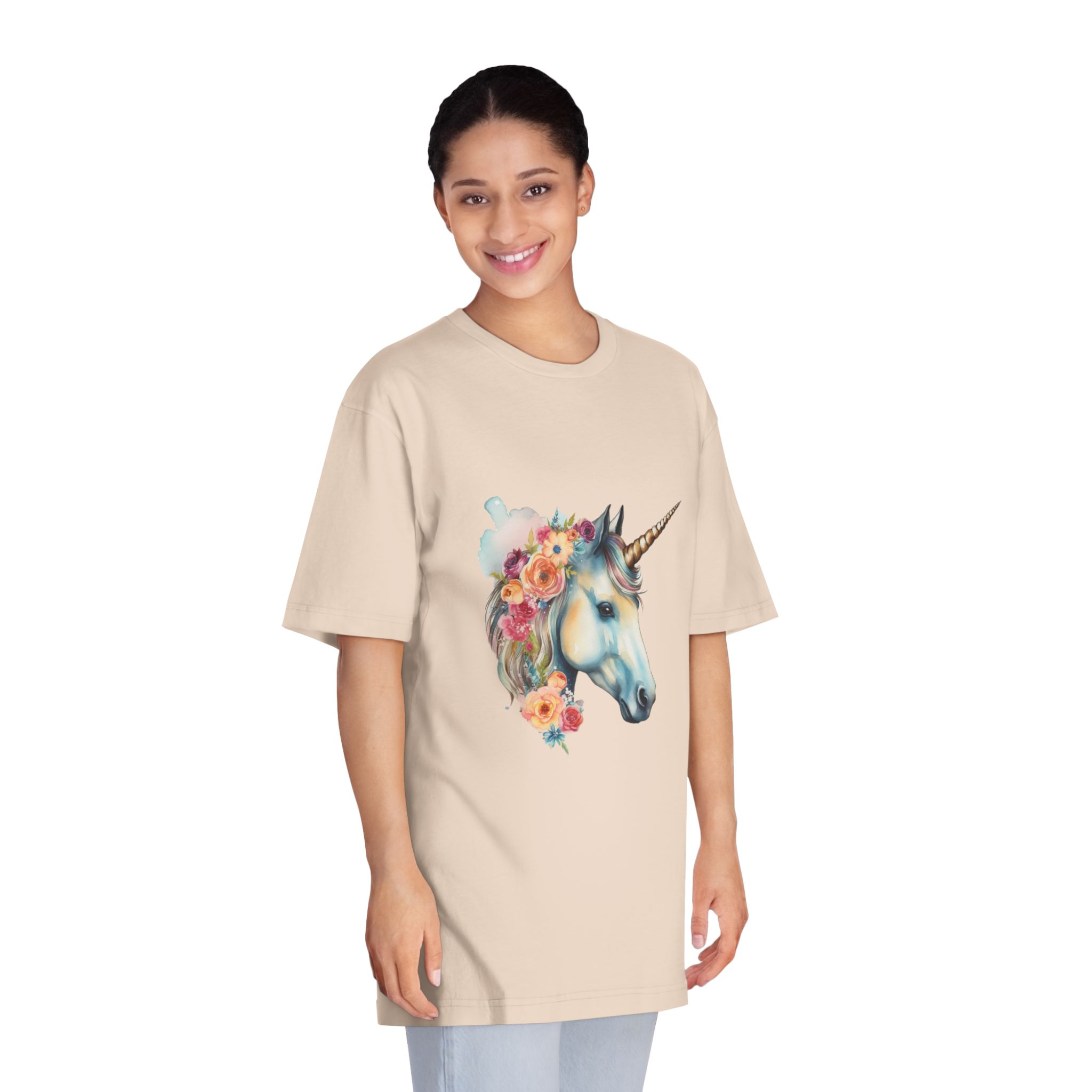Unicorn With Flower Crown (1) Unisex Classic Crewneck T Shirt - Image 11