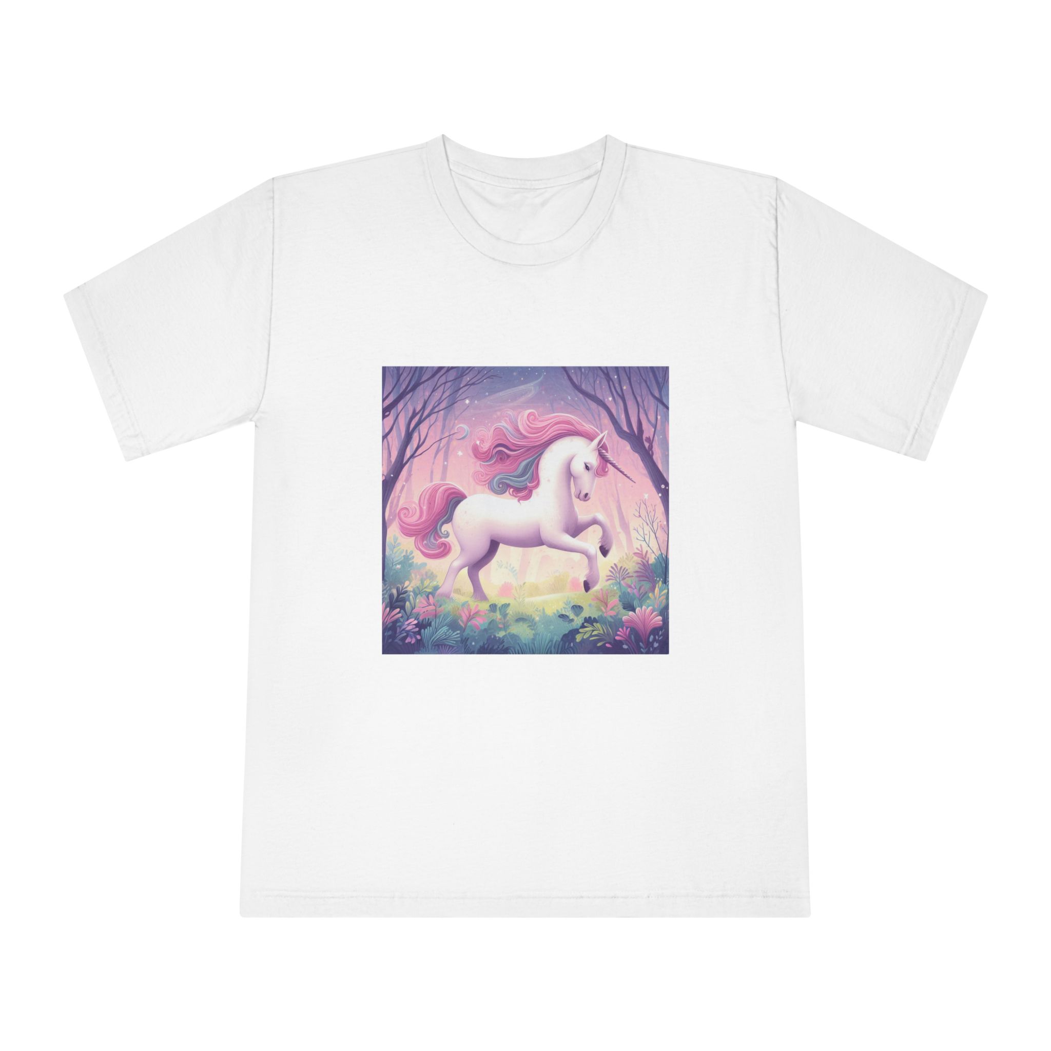 Beautiful Unicorn Running Magical Meadow Unicorn Background Images Whimsical Unicorn (25) Unisex Classic Crewneck T Shirt