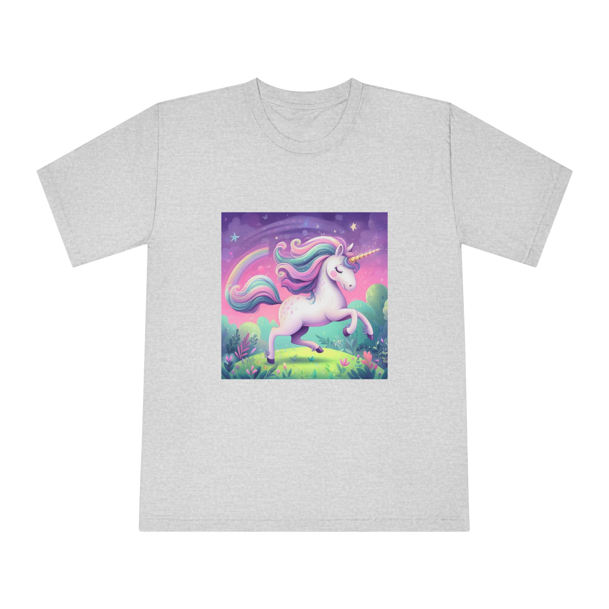Beautiful Unicorn Running Magical Meadow Unicorn Background Images Whimsical Unicorn (12) Unisex Classic Crewneck T Shirt - Image 13