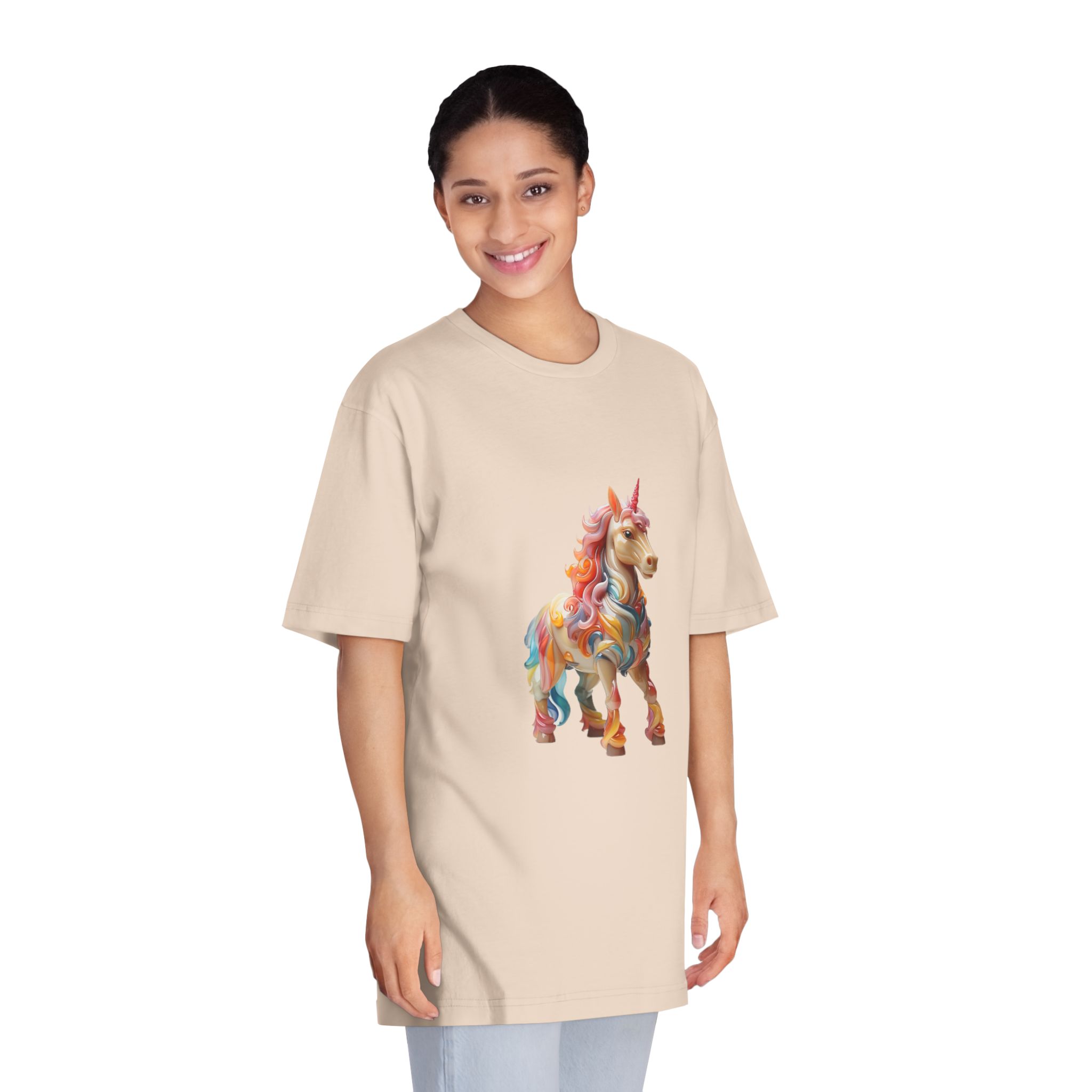 Colorful 3d Mythical Unicorn (1) Copy Unisex Classic Crewneck T Shirt - Image 11