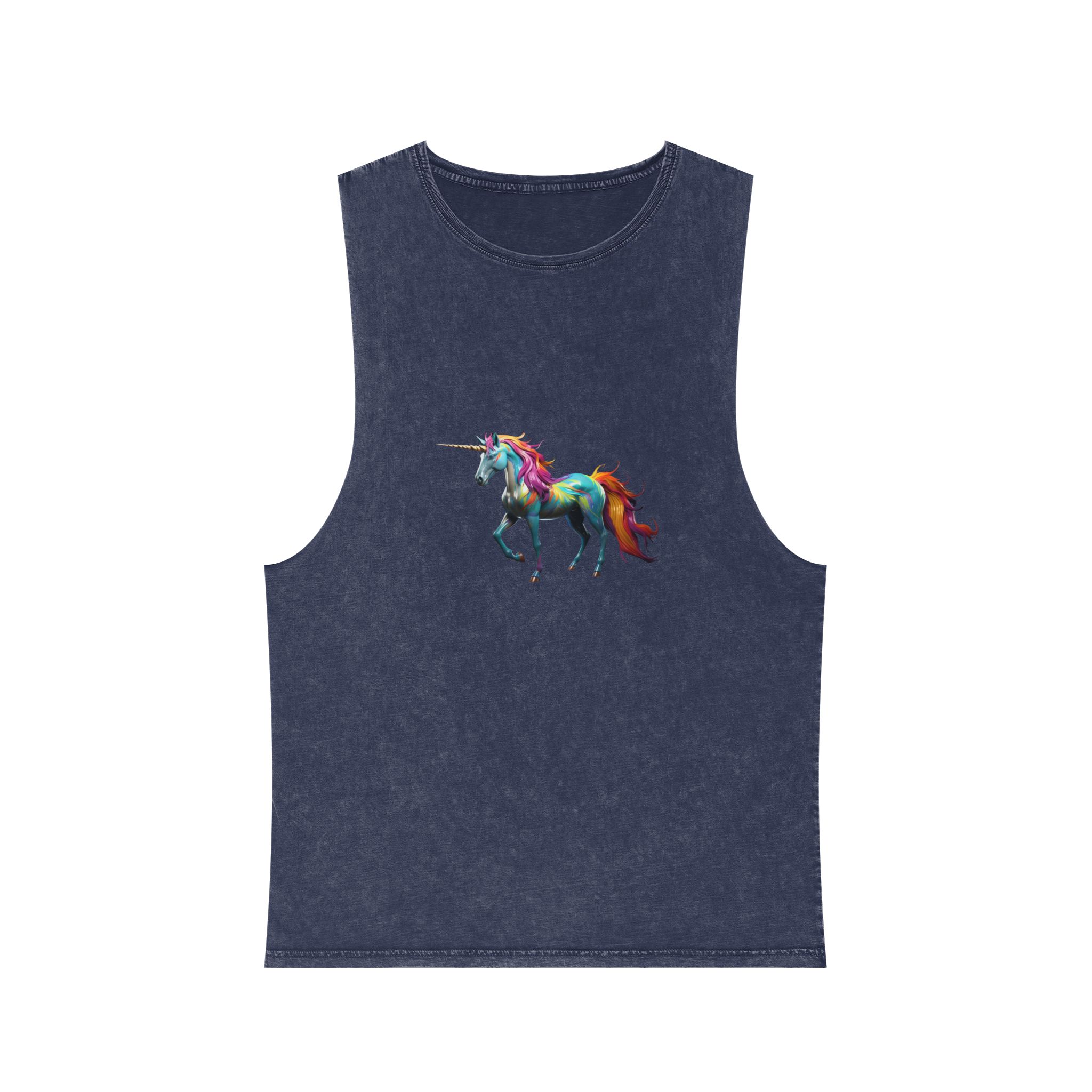 Mythical Unicorn With Oil Spill Colors Fotor Bg Remover 2023110415173 Unisex Stonewash Tank Top - Image 13