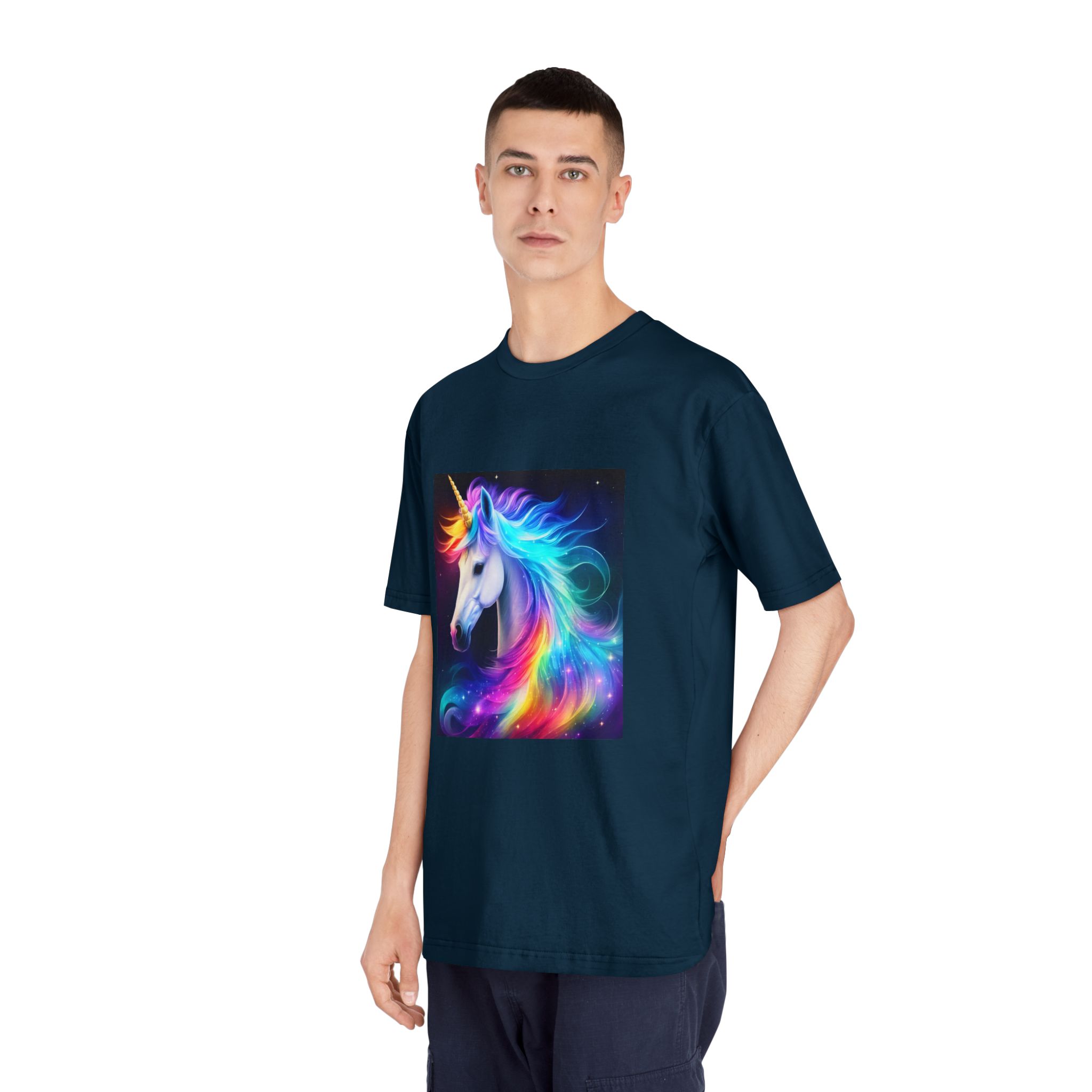 Portrait Unicorn Isolated Stars Background Generative Artificial Intelligence Unisex Classic Crewneck T Shirt - Image 20