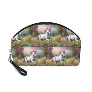 Beautiful Unicorn Running Magical Meadow Unicorn Background Images Whimsical Unicorn (6) Makeup Bag