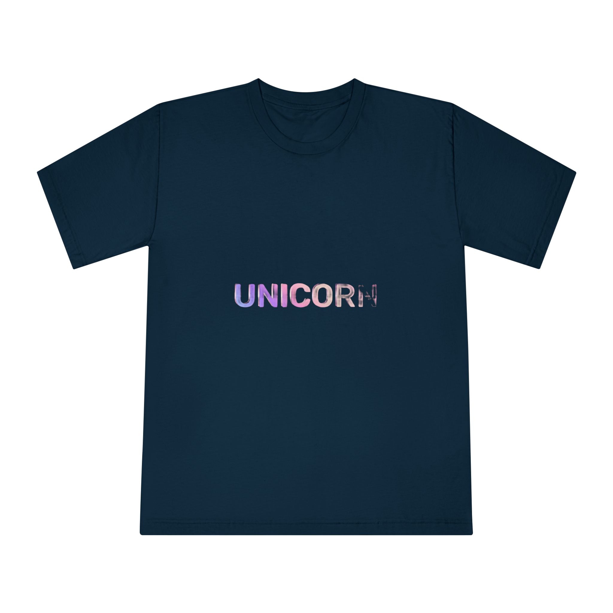 Unicorn Word Holographic Text Style Unisex Classic Crewneck T Shirt - Image 17