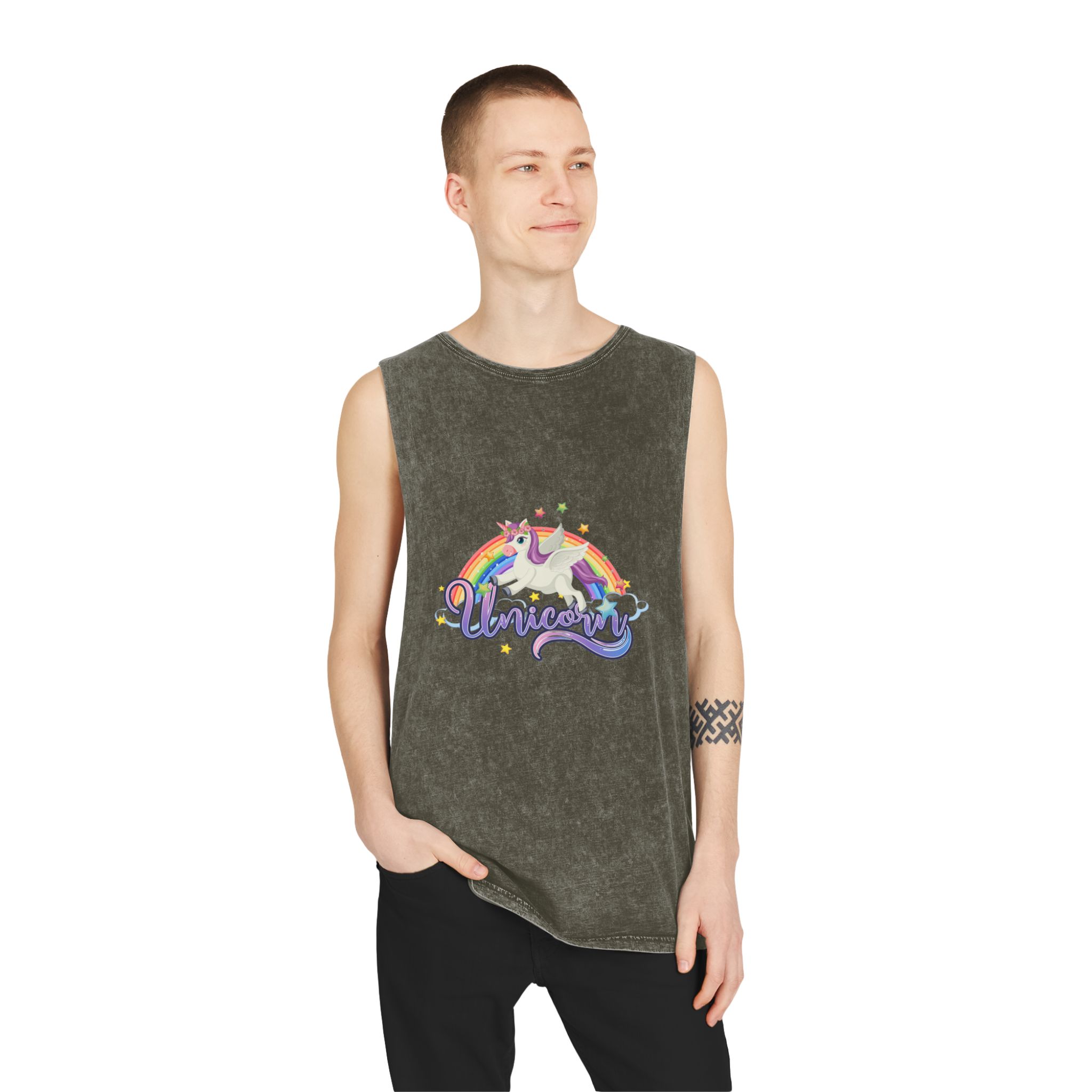 Unicorn V435 Unisex Stonewash Tank Top - Image 7