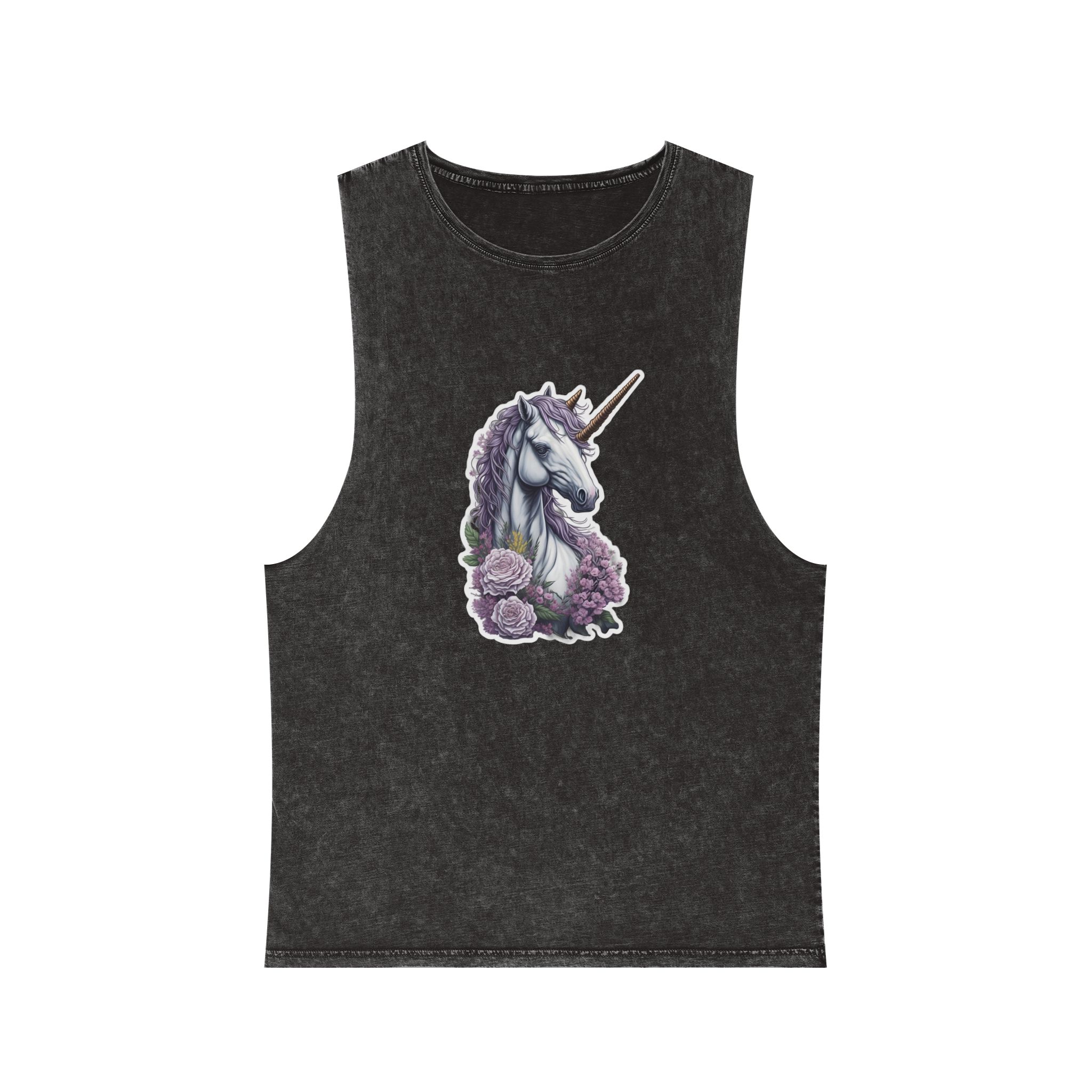 Unicorn Sticker (1) Unisex Stonewash Tank Top