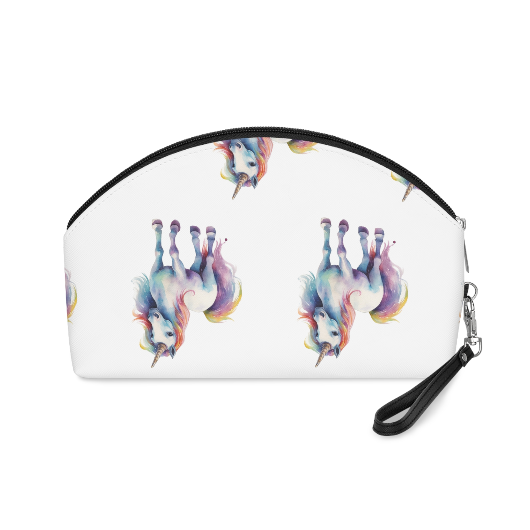 Painting Unicorn With Colorful Mane Long Mane Generative Ai Makeup Bag - Image 2