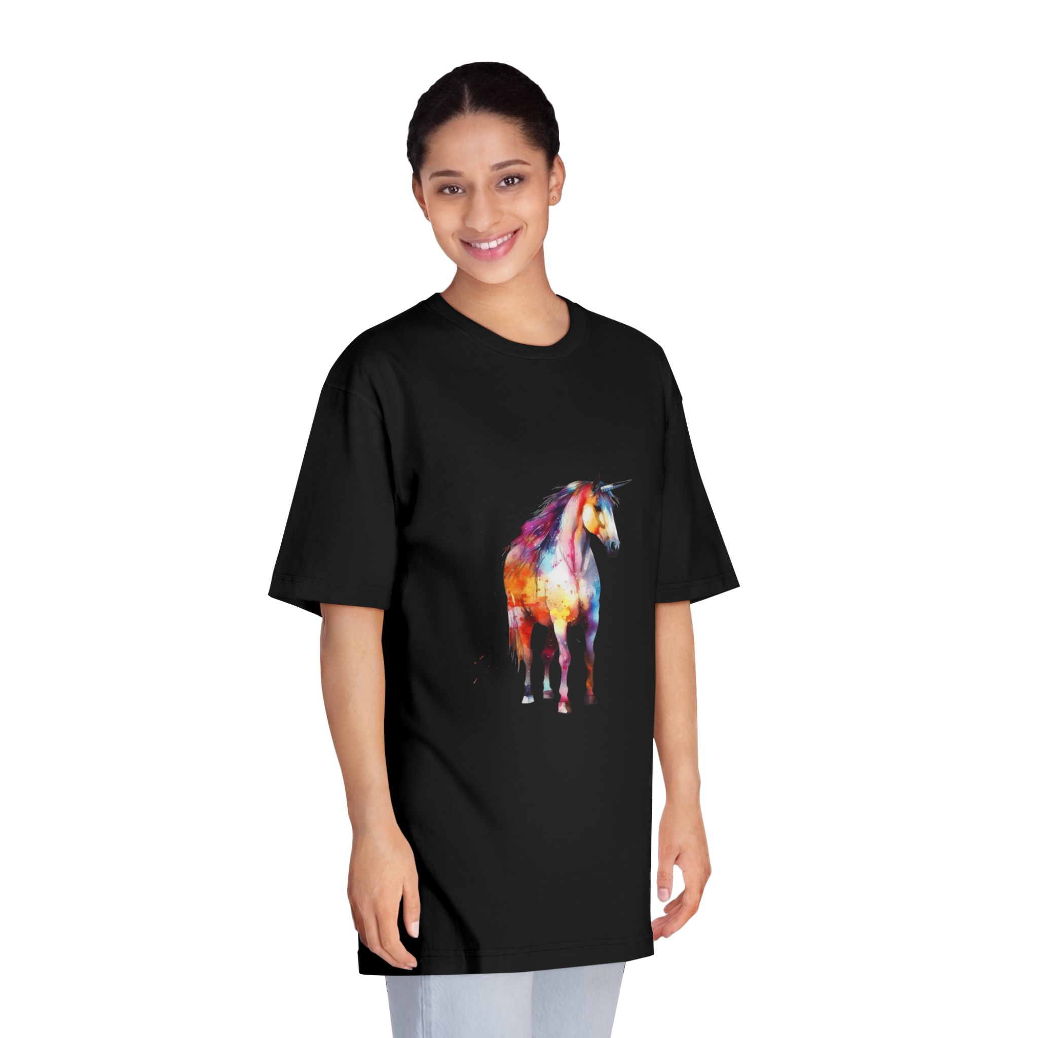 Unicorn With Rainbow Mane Tail Unisex Classic Crewneck T Shirt - Image 7