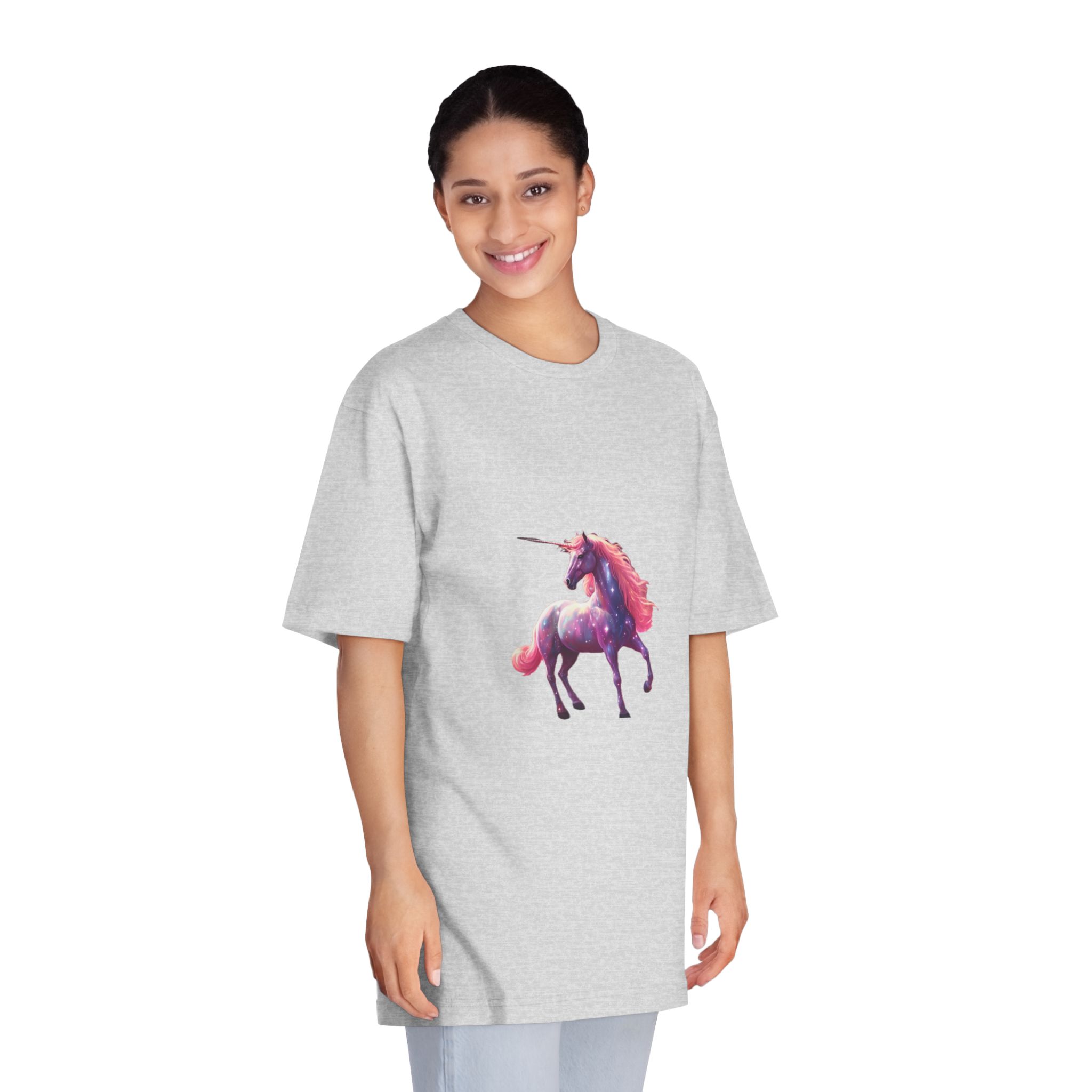 Unicorn With Pink Mane Stars It Unisex Classic Crewneck T Shirt - Image 15