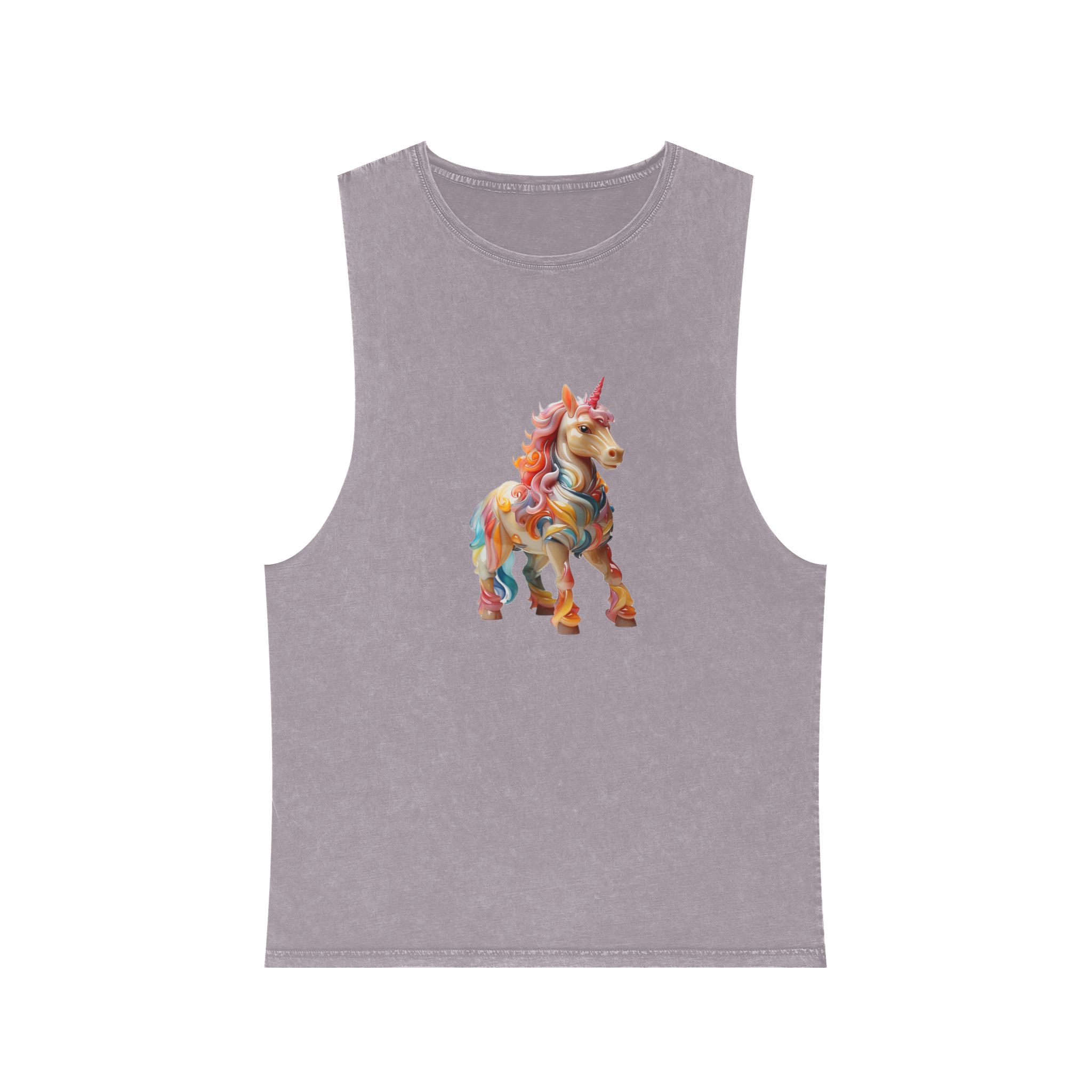Colorful 3d Mythical Unicorn (1) Copy Unisex Stonewash Tank Top - Image 17