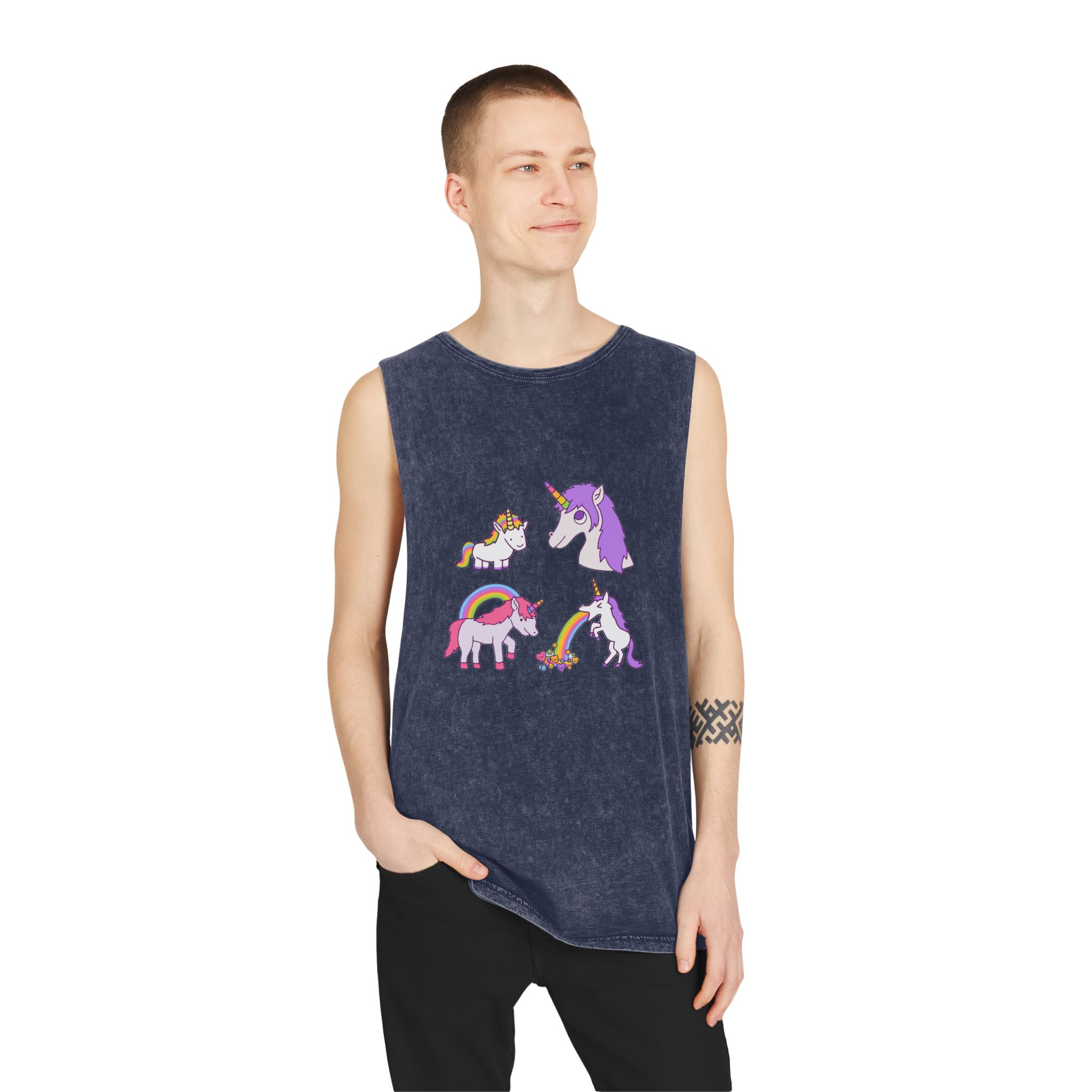Unicorn V31 Unisex Stonewash Tank Top - Image 15