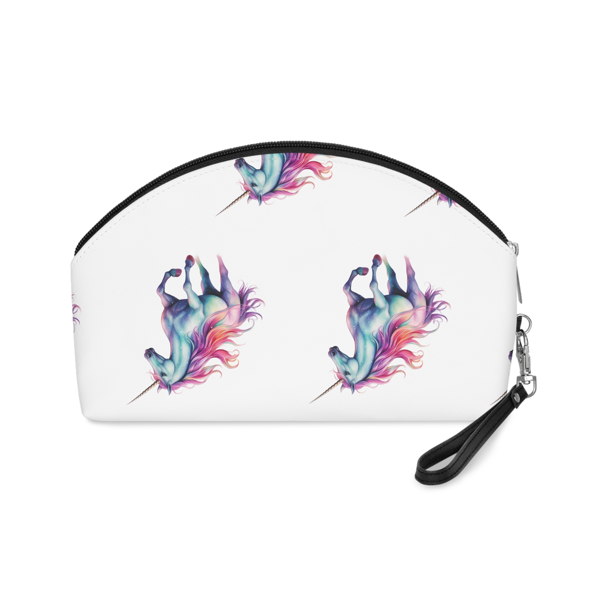 Unicorn With Rainbow Mane Pink Mane Running Sky Generative Ai Makeup Bag - Image 2