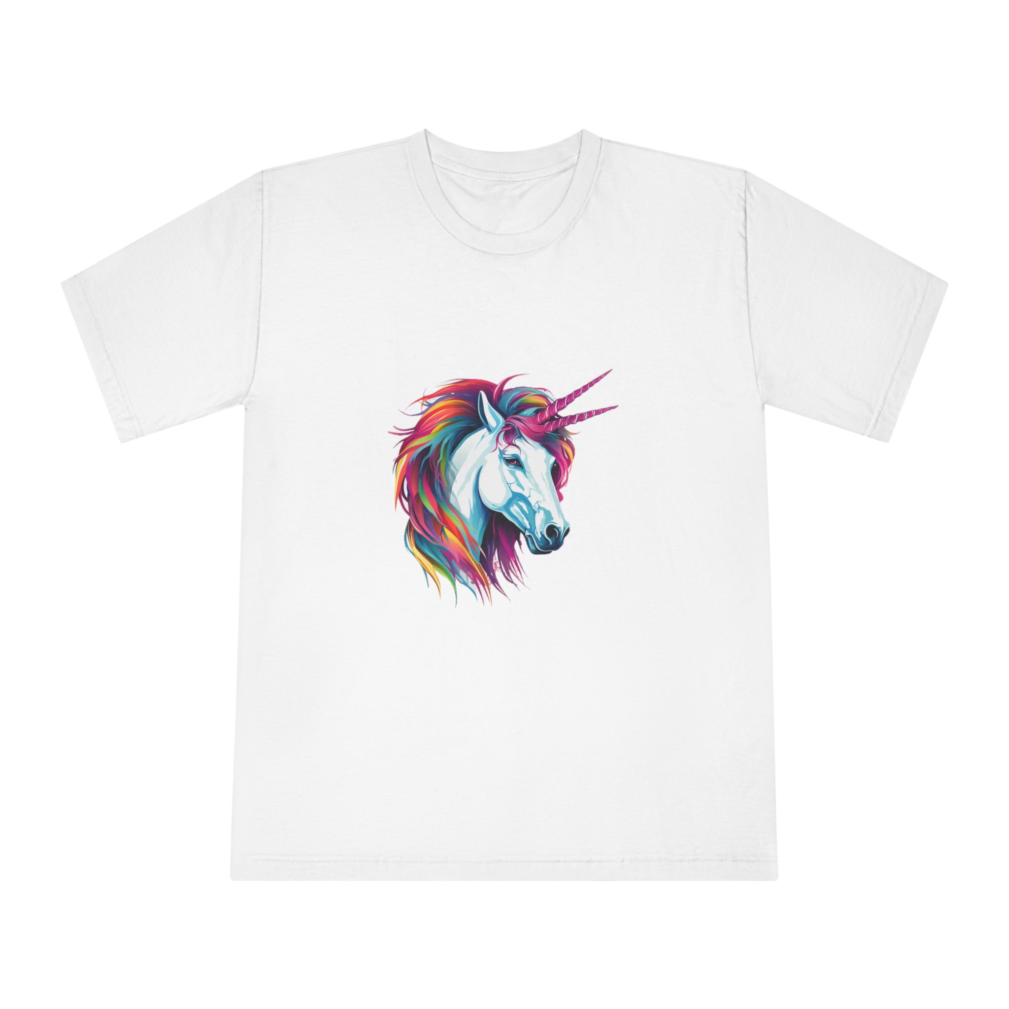 Close Up Unicorns Head With Colorful Mane Generative Ai Copy Unisex Classic Crewneck T Shirt