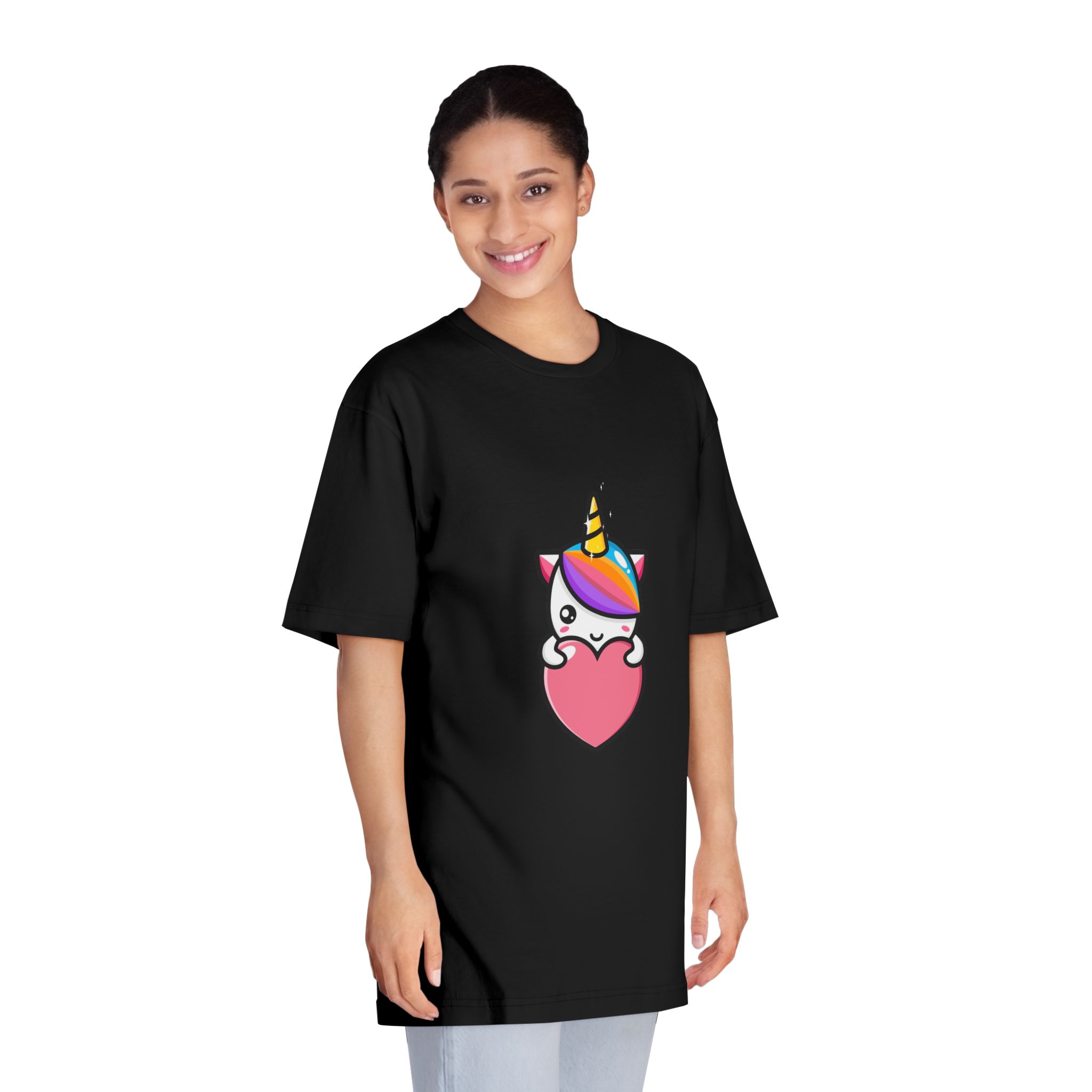 Cute Unicorn Mascot Design (7) Unisex Classic Crewneck T Shirt - Image 7