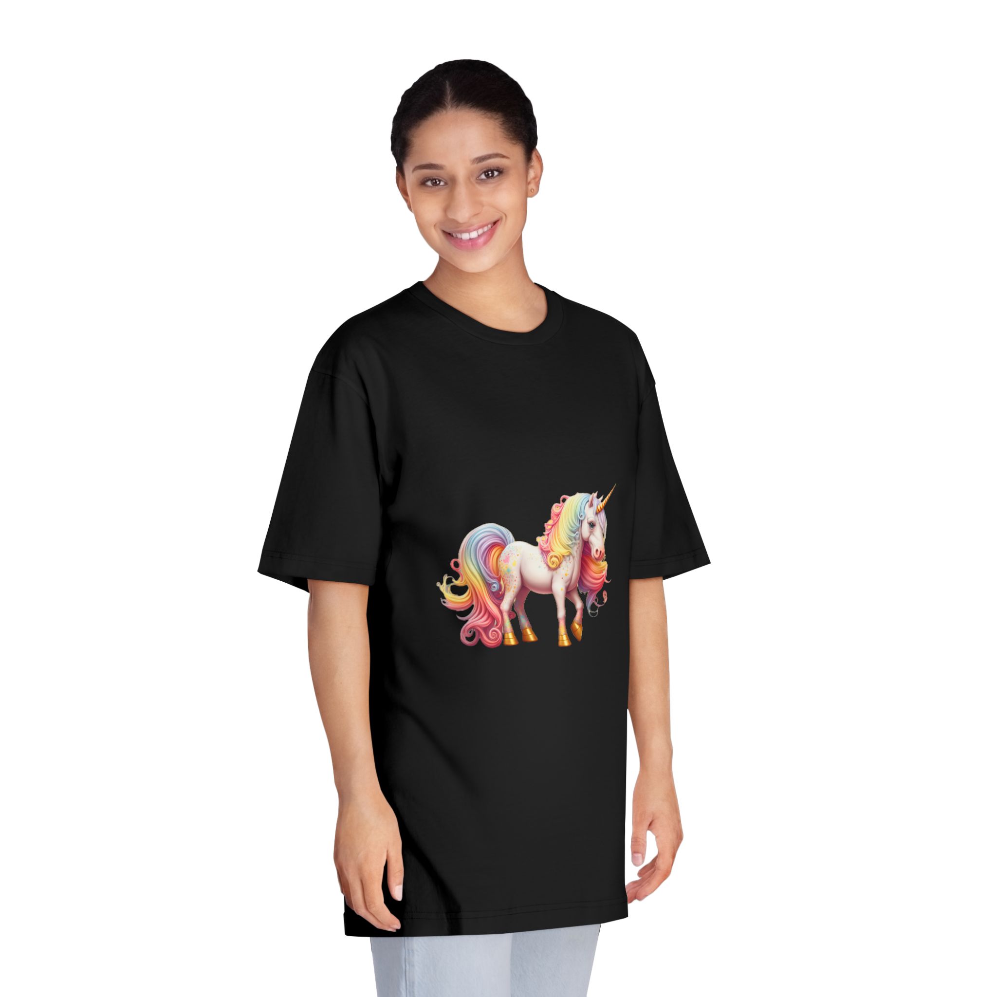 Cute Rainbow Unicorn Rainbow Colors Hair Fantasy Magic Unicorn Generative Ai Unisex Classic Crewneck T Shirt - Image 7