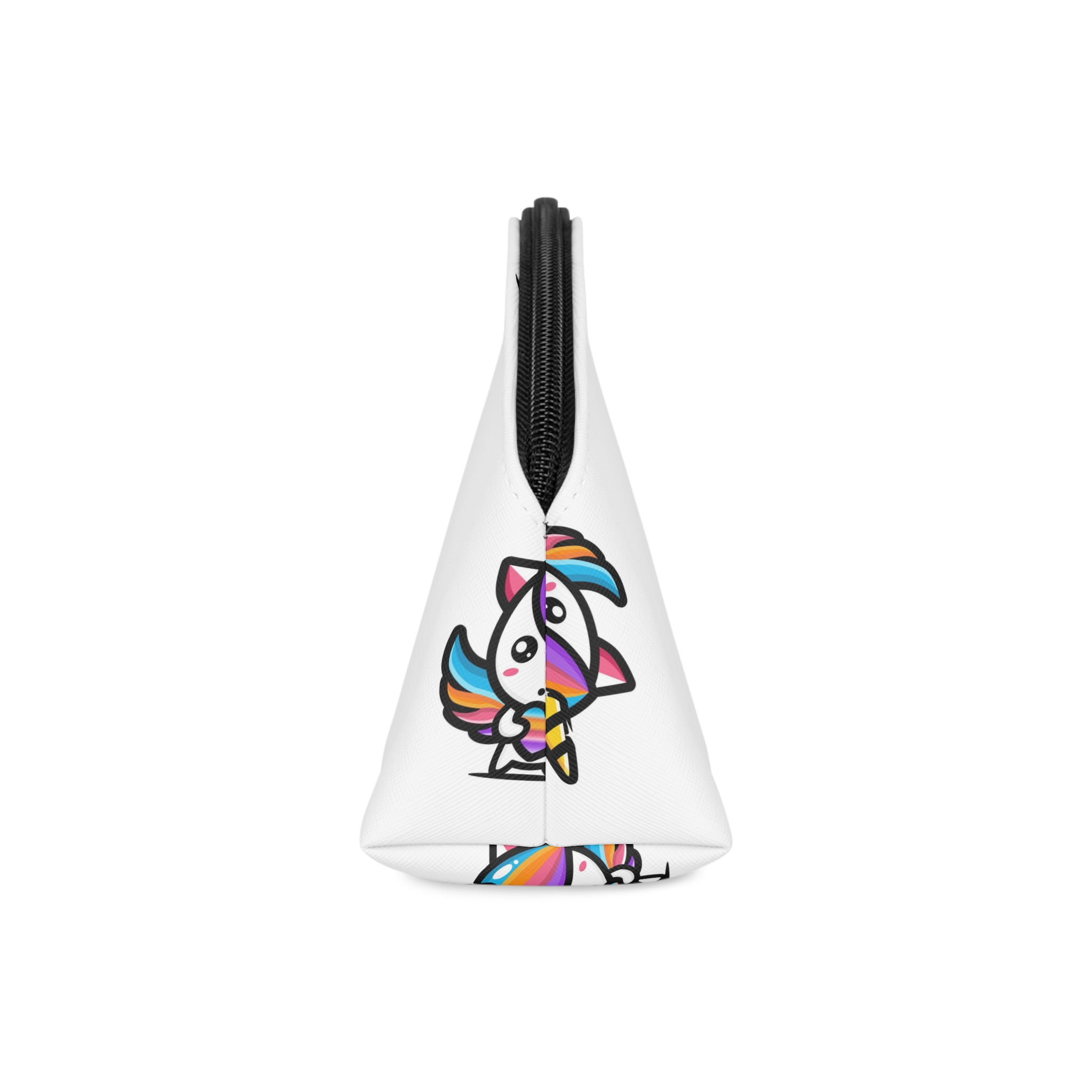 Cute Unicorn Hugging Colorful Heart Makeup Bag - Image 4