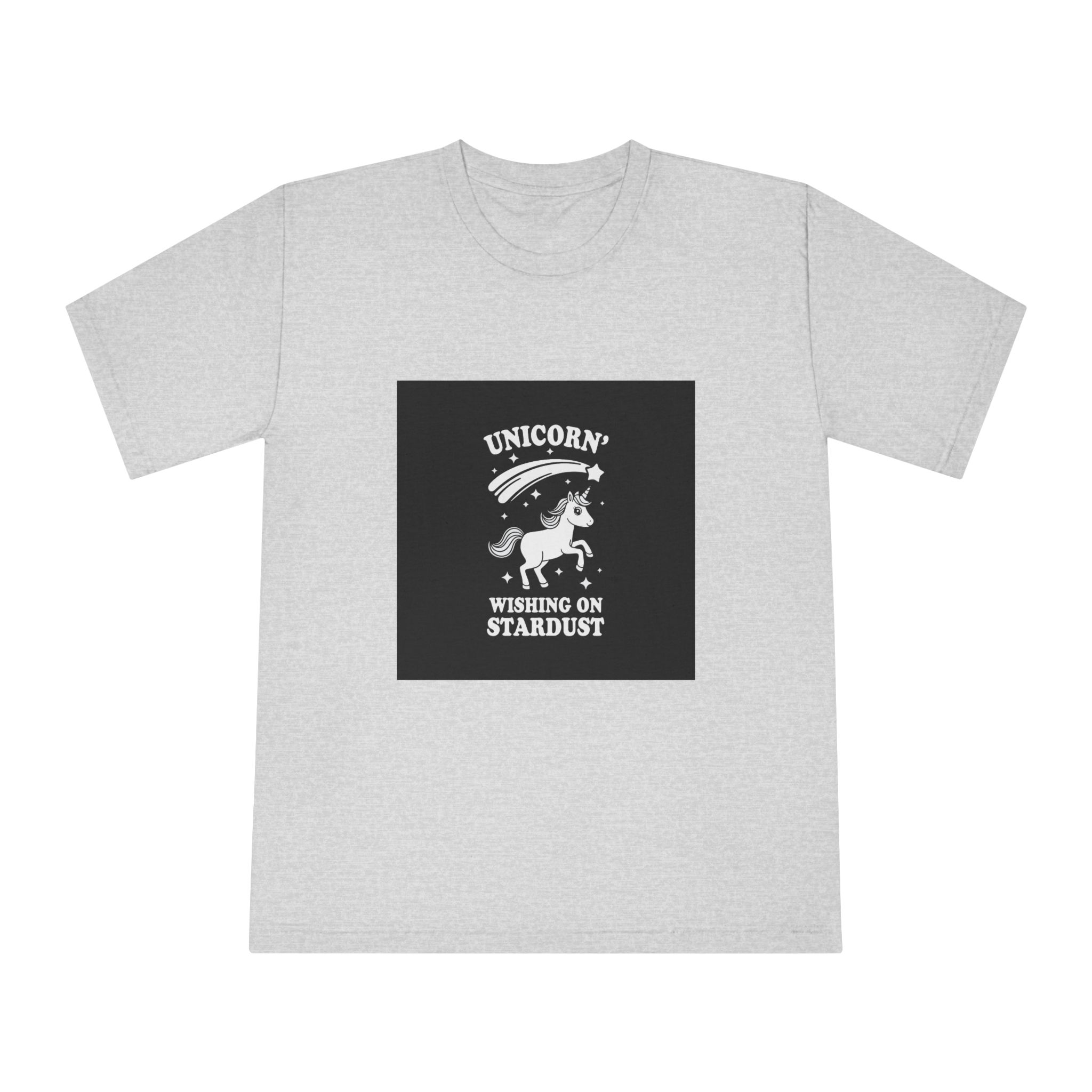 White Unicorn With Star It Is Black Background Unisex Classic Crewneck T Shirt - Image 13