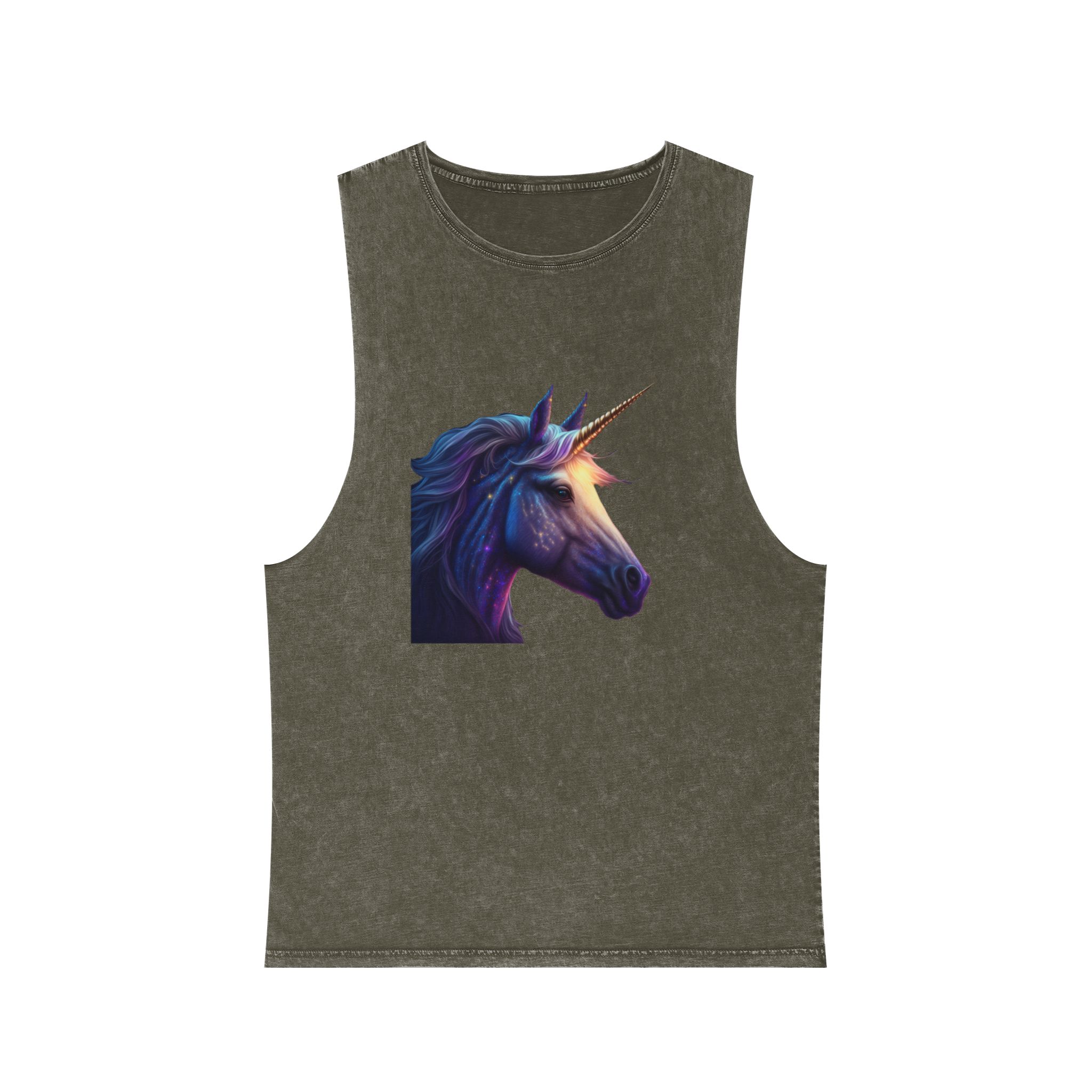 Adorable Colorful Unicorn (1) Copia Unisex Stonewash Tank Top - Image 5