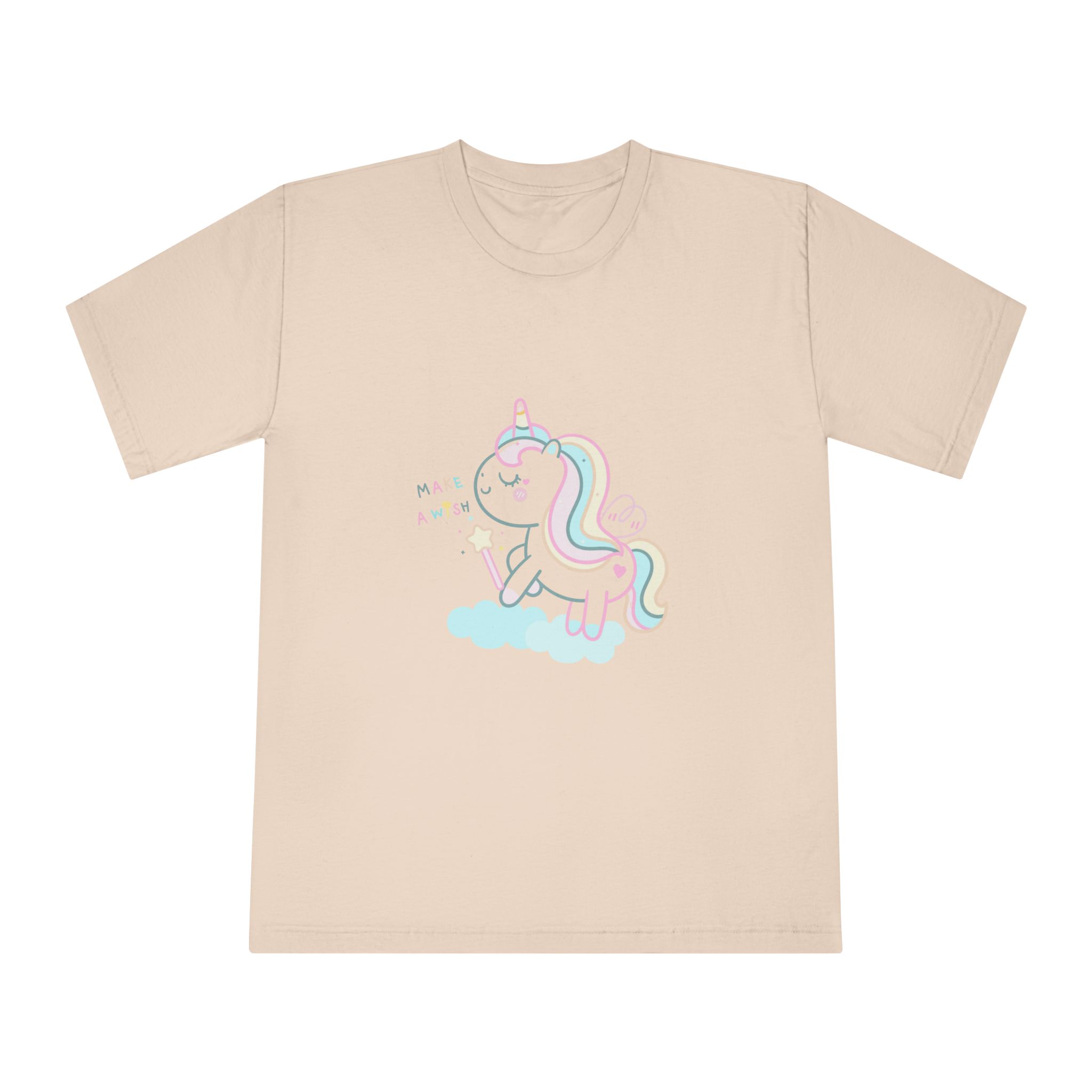 Cute Unicorn Pastel Holding Magic Wand Unisex Classic Crewneck T Shirt - Image 9