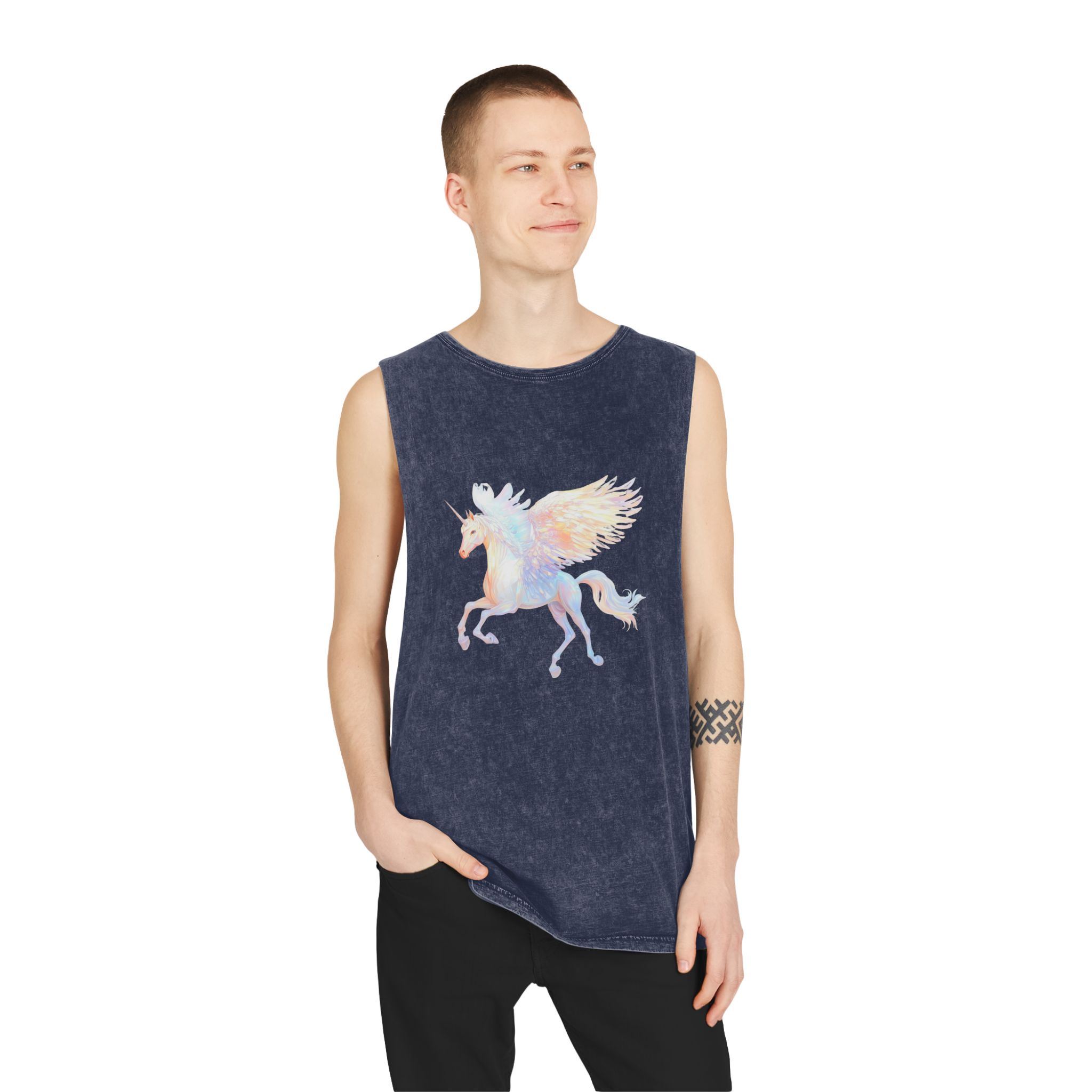 Png Pegasus Art Illustration Animal Unisex Stonewash Tank Top - Image 15