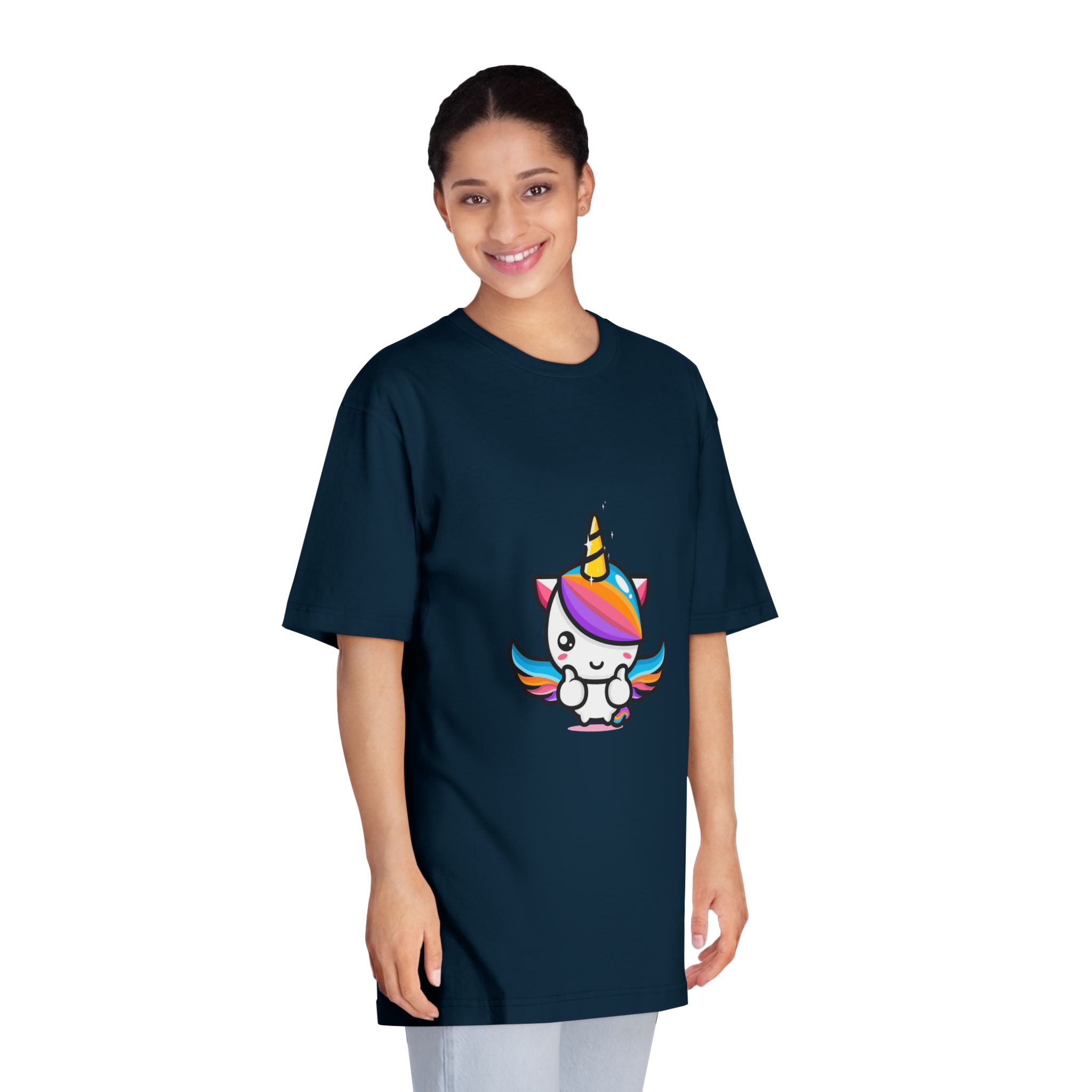 Cute Unicorn Mascot Design Unisex Classic Crewneck T Shirt - Image 19