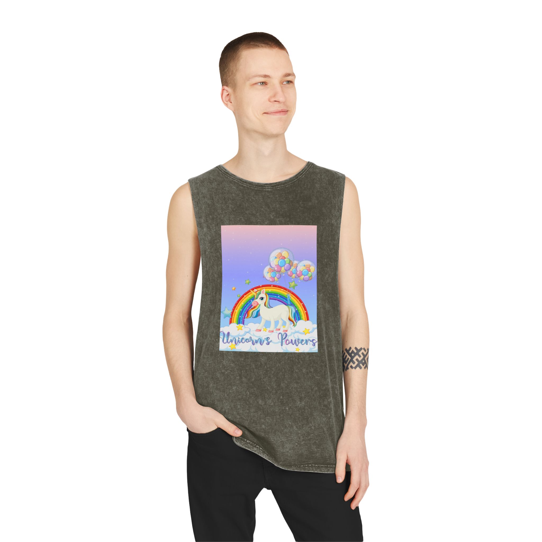 Unicorn V466 Unisex Stonewash Tank Top - Image 7