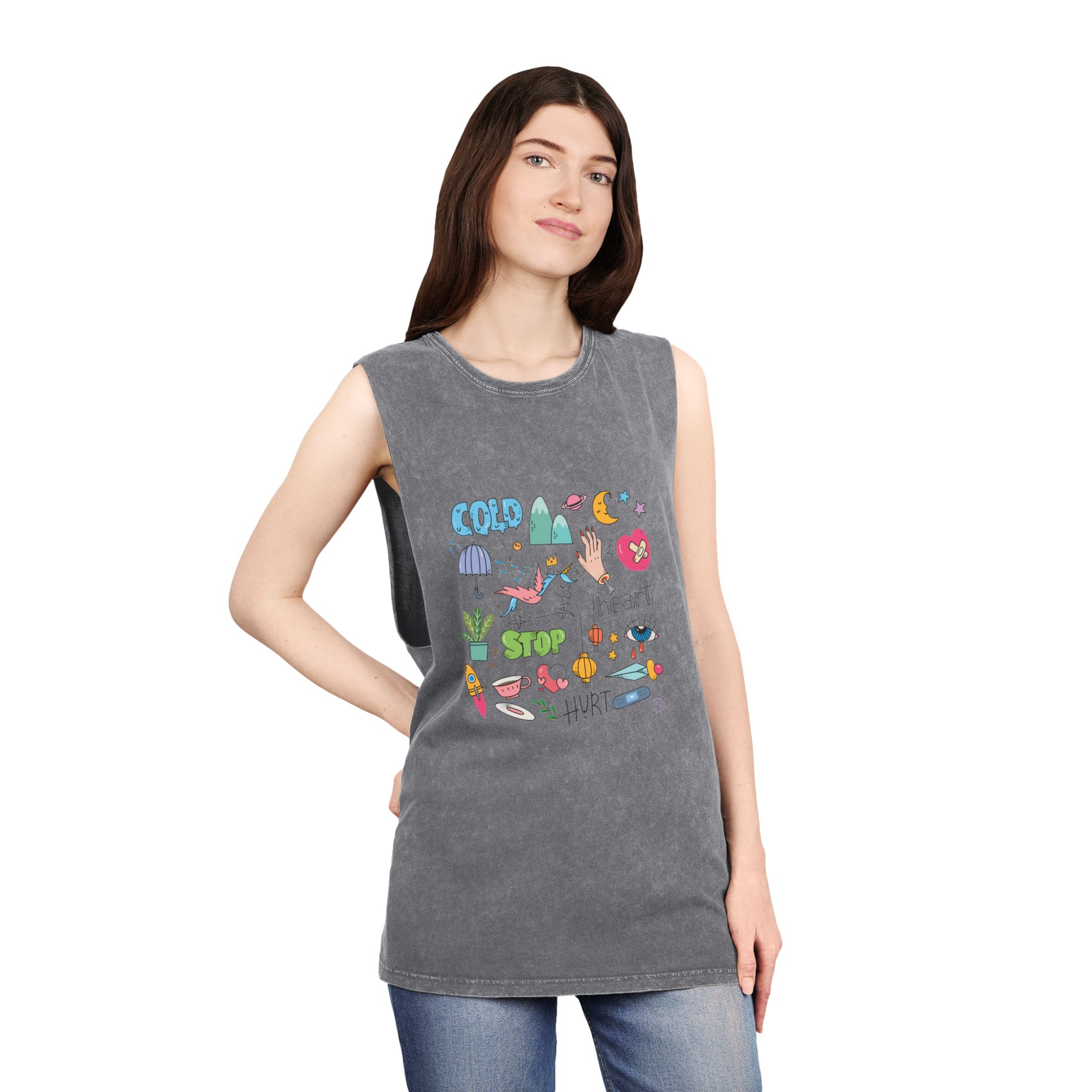 Unicorn V147 Unisex Stonewash Tank Top - Image 12