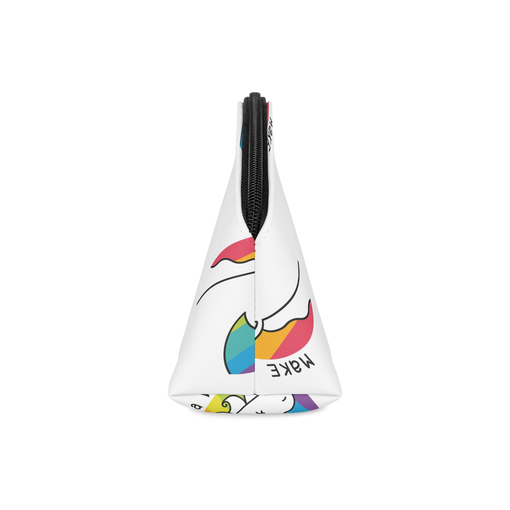 Make Wish Unicorn Rainbow Vector Illustration Makeup Bag - Image 4