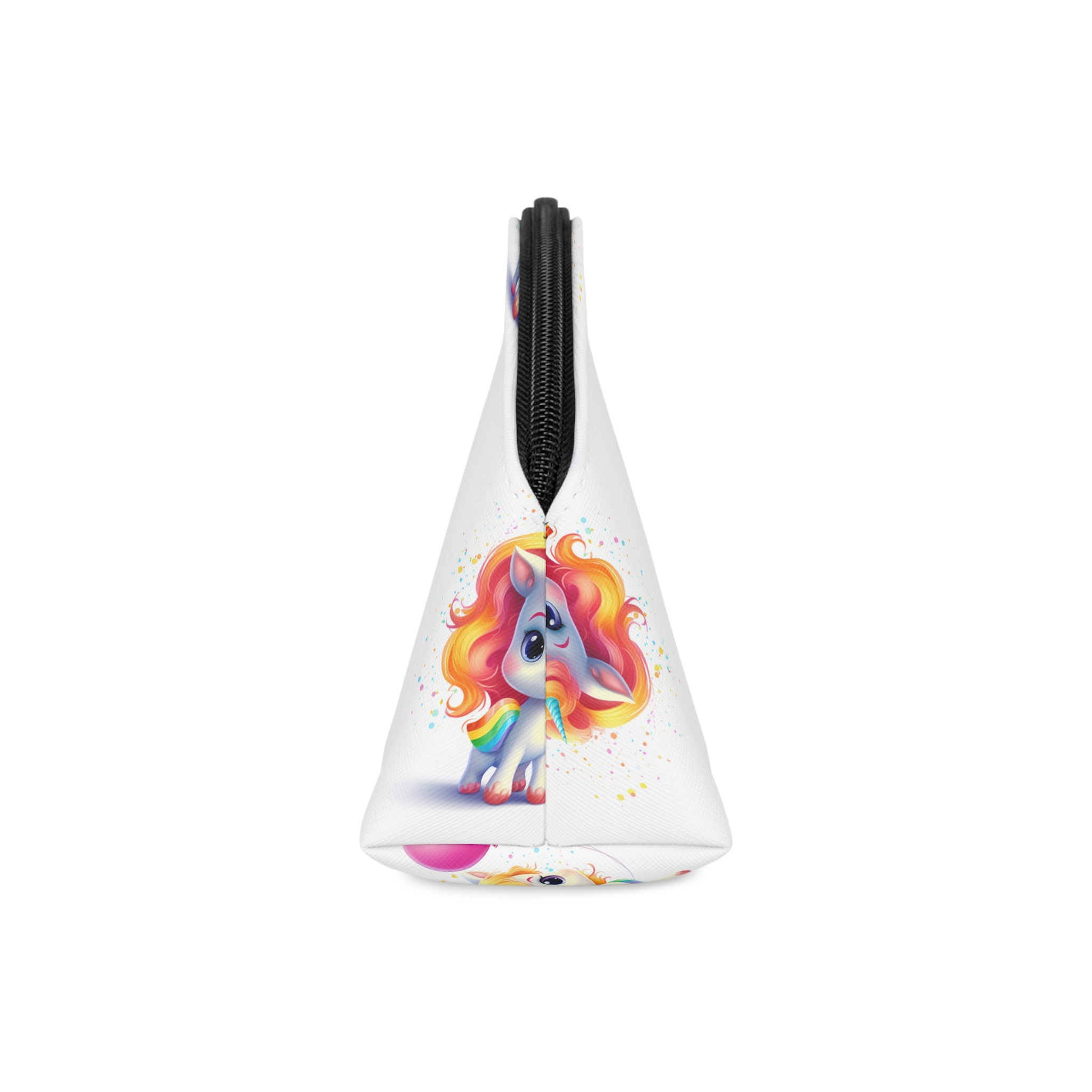 Cartoon Unicorn With Rainbow Mane Balloon Generative Ai (1) Makeup Bag - Image 4
