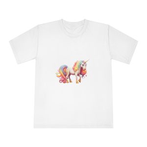 Cute Rainbow Unicorn Rainbow Colors Hair Fantasy Magic Unicorn Generative Ai Unisex Classic Crewneck T Shirt
