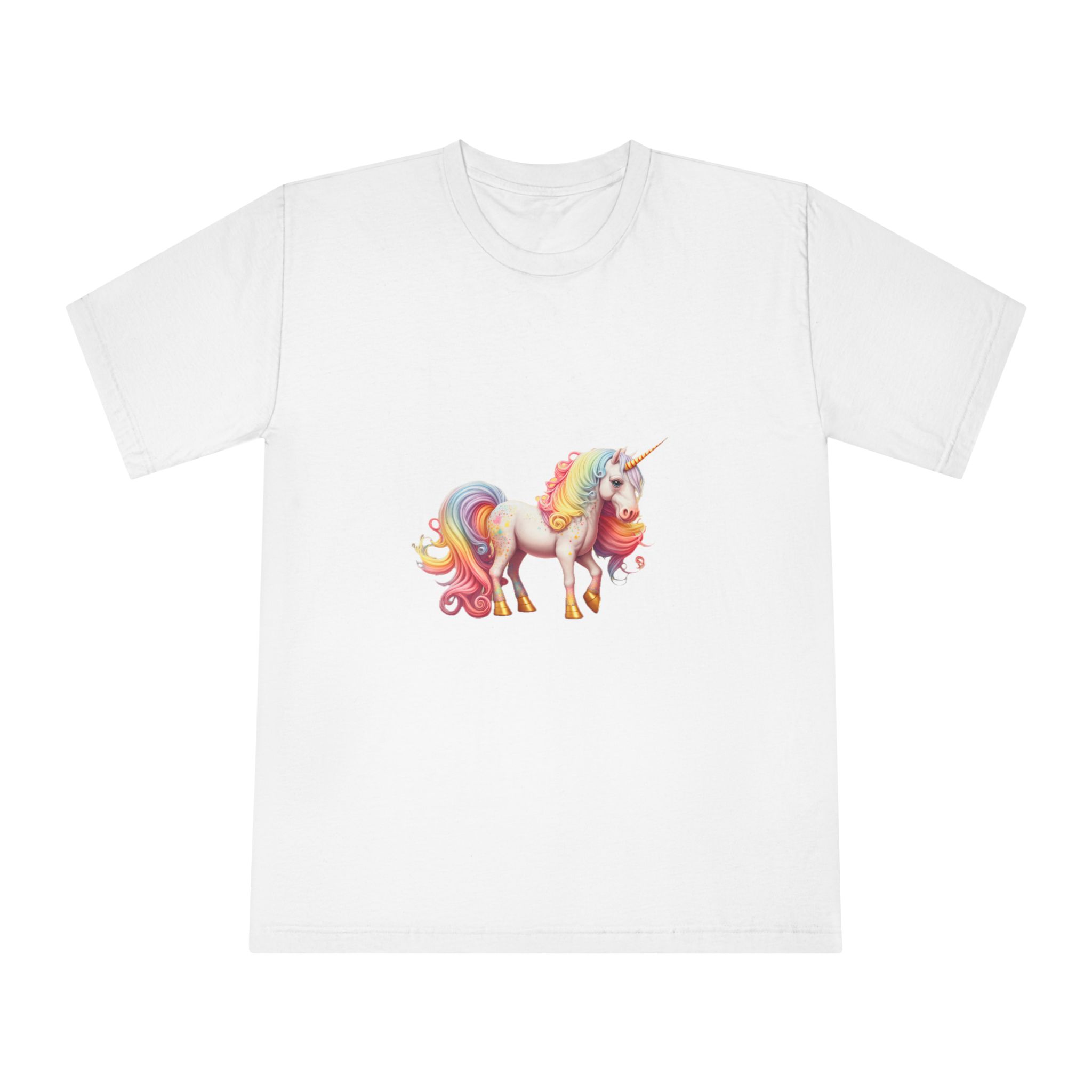 Cute Rainbow Unicorn Rainbow Colors Hair Fantasy Magic Unicorn Generative Ai Unisex Classic Crewneck T Shirt