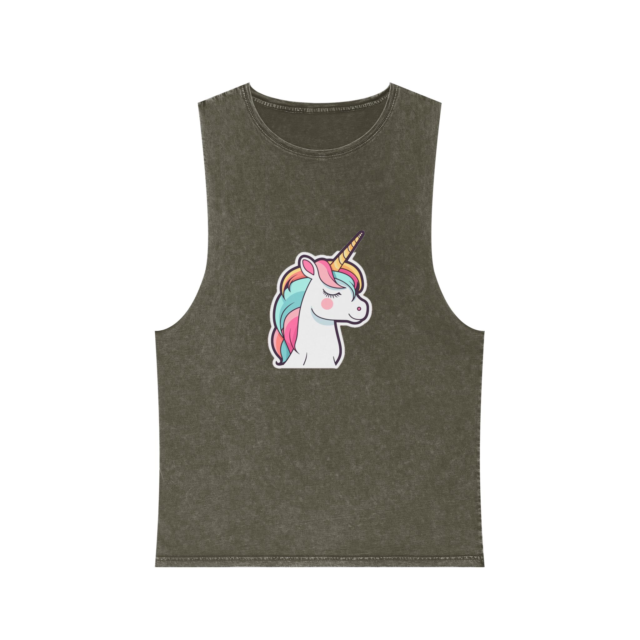 Unicorn Copy Unisex Stonewash Tank Top - Image 5