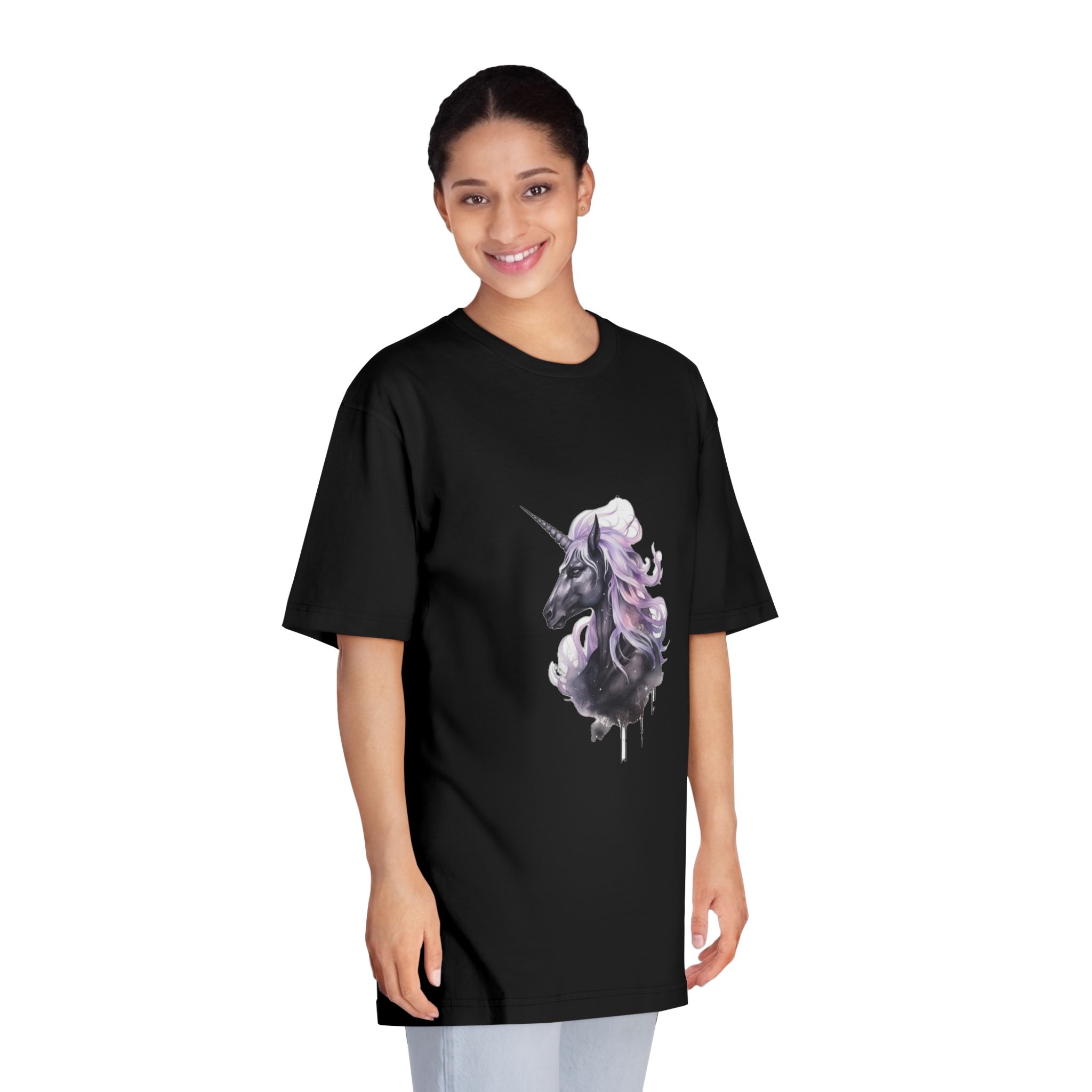 Close Up Unicorn With Long Mane Purple Mane Generative Ai Unisex Classic Crewneck T Shirt - Image 7