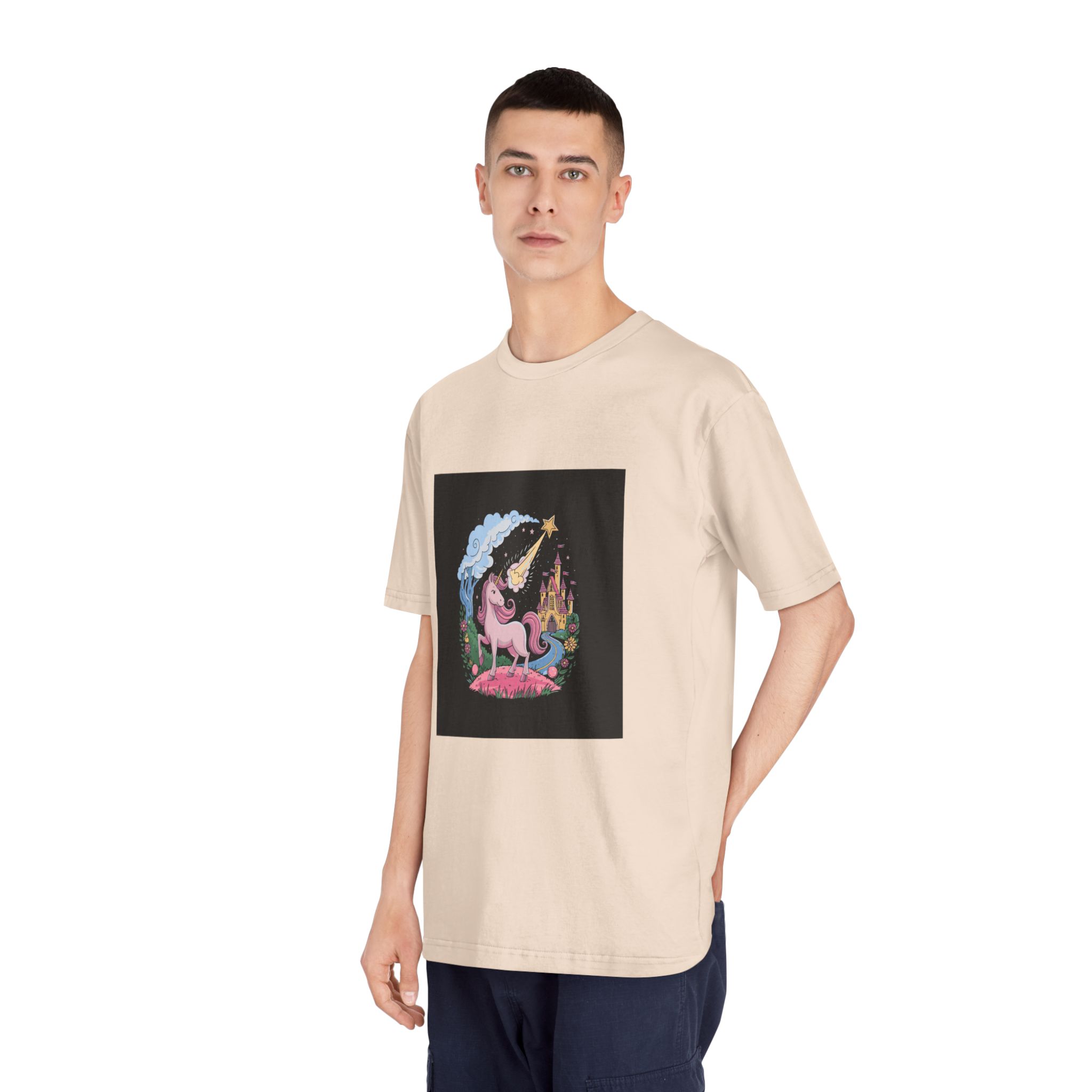 Unicorn With Star Its Head Is Drawn By Unicorn Unisex Classic Crewneck T Shirt - Image 12