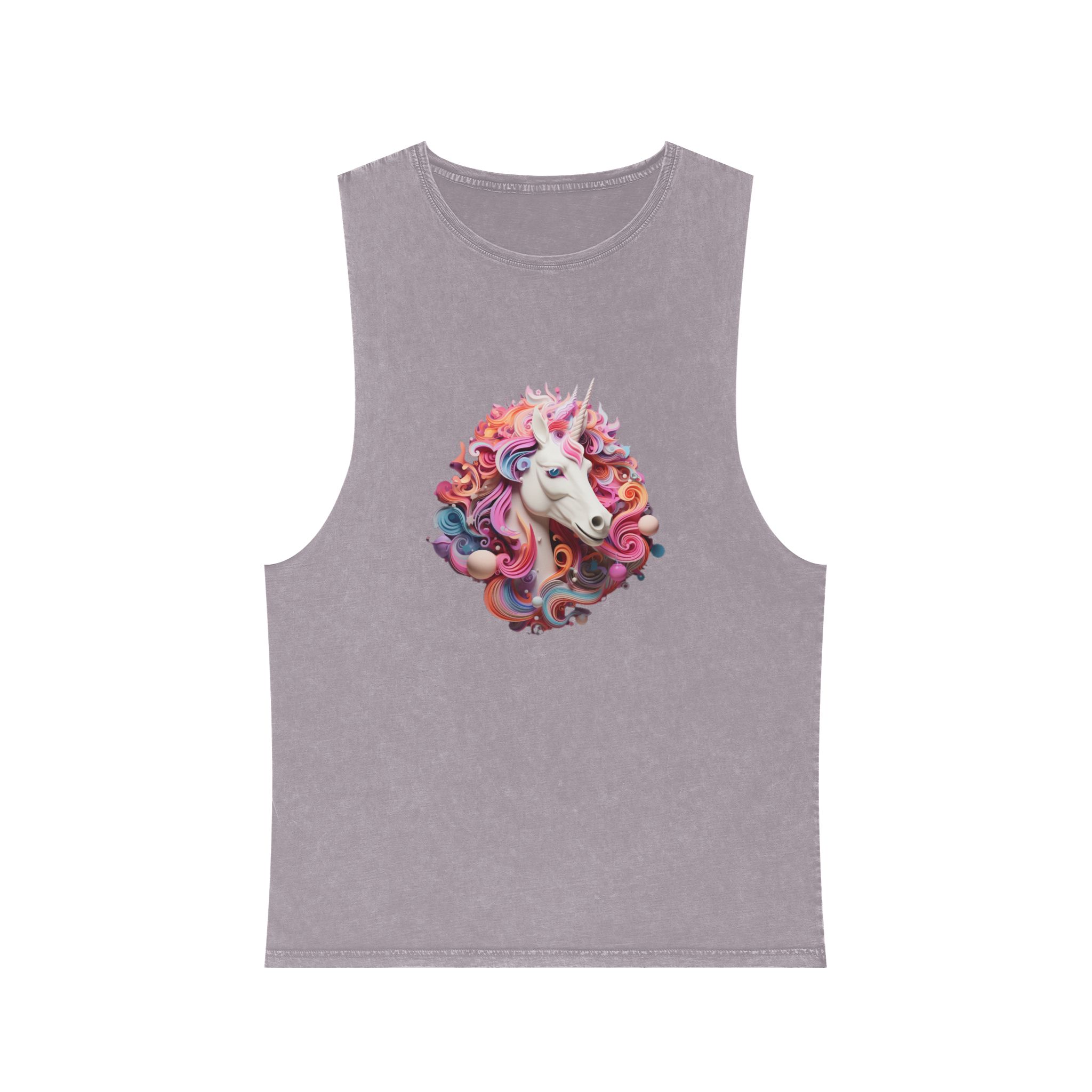 Colorful 3d Mythical Unicorn (2) Unisex Stonewash Tank Top - Image 17