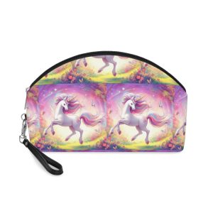 Beautiful Unicorn Running Magical Meadow Unicorn Background Images Whimsical Unicorn (2) Makeup Bag