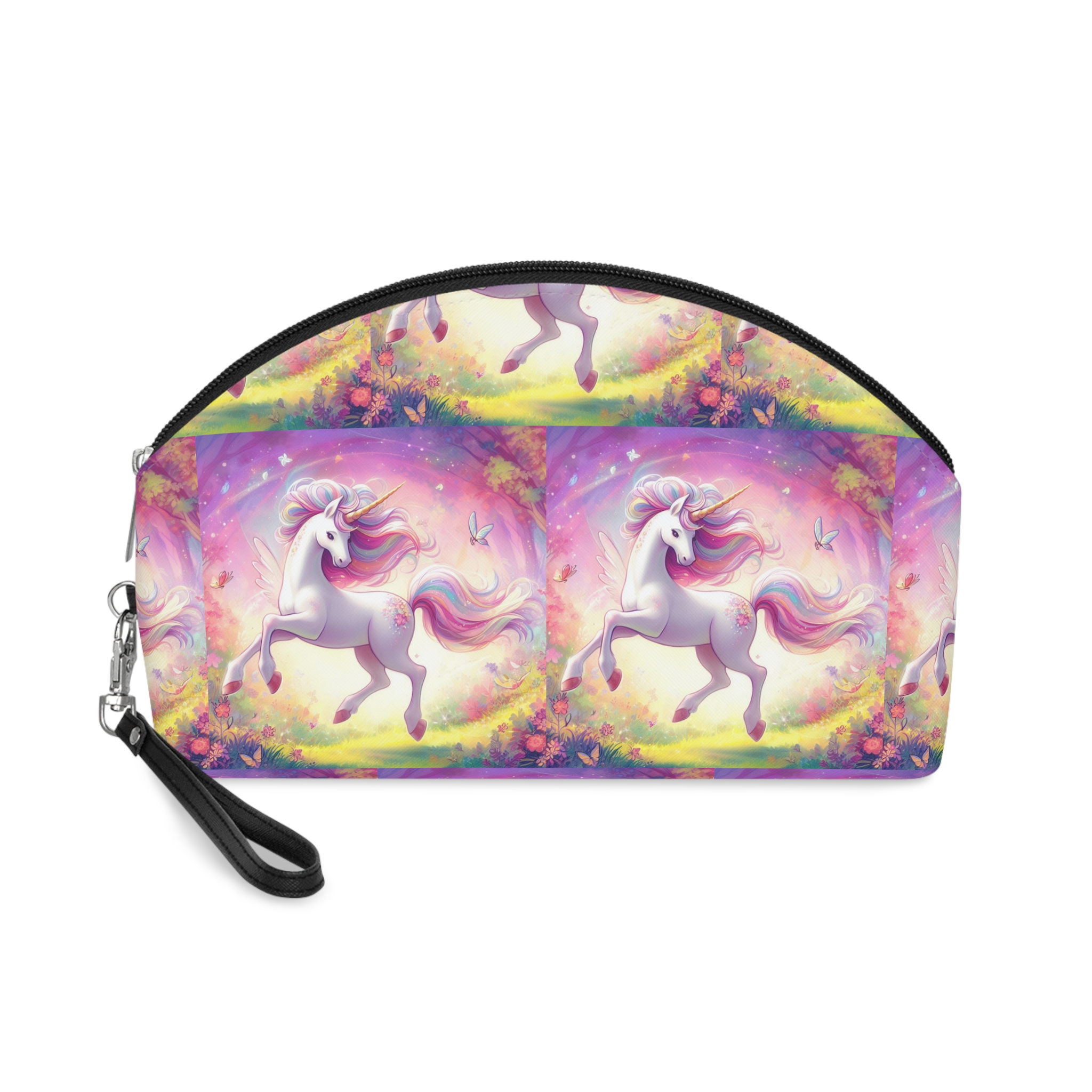 Beautiful Unicorn Running Magical Meadow Unicorn Background Images Whimsical Unicorn (44) Makeup Bag
