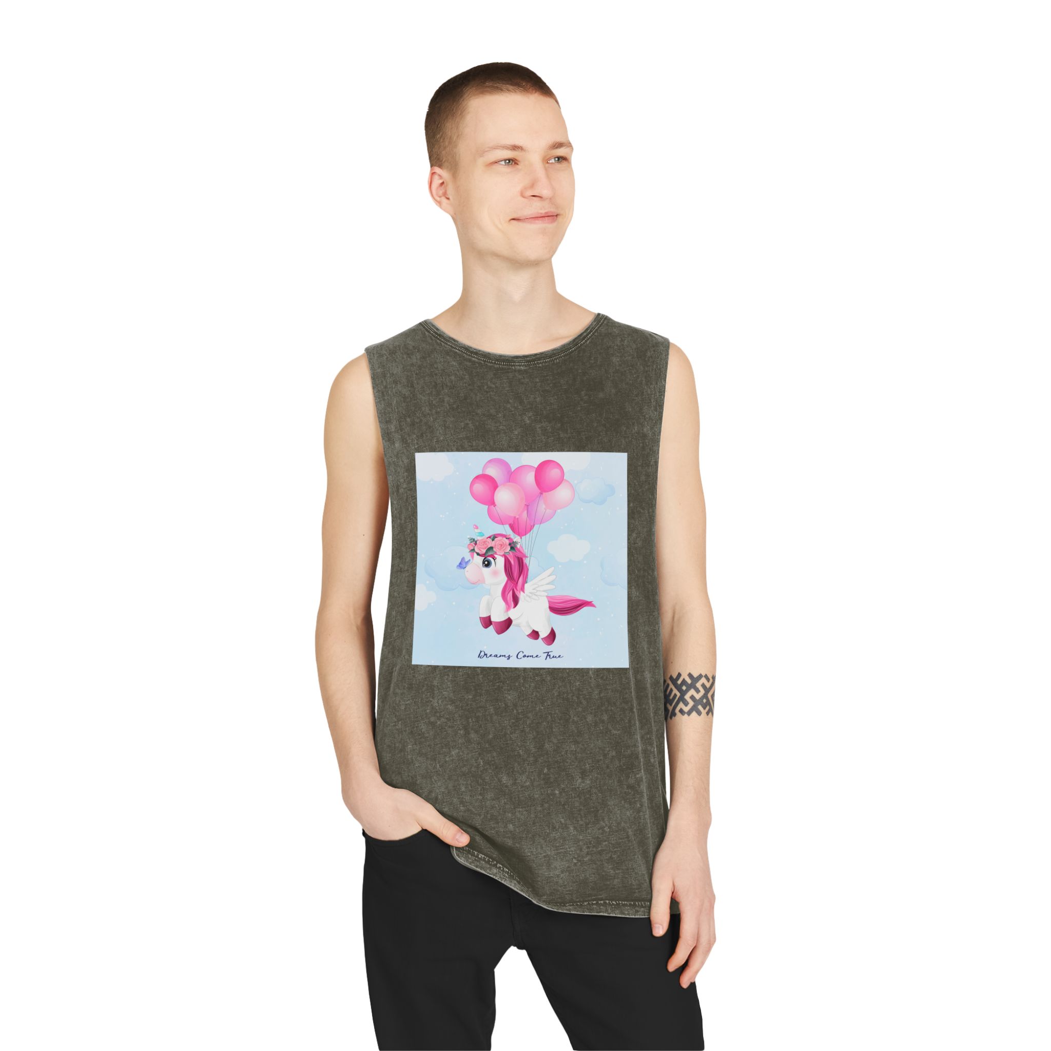 Unicorn V493 Unisex Stonewash Tank Top - Image 7