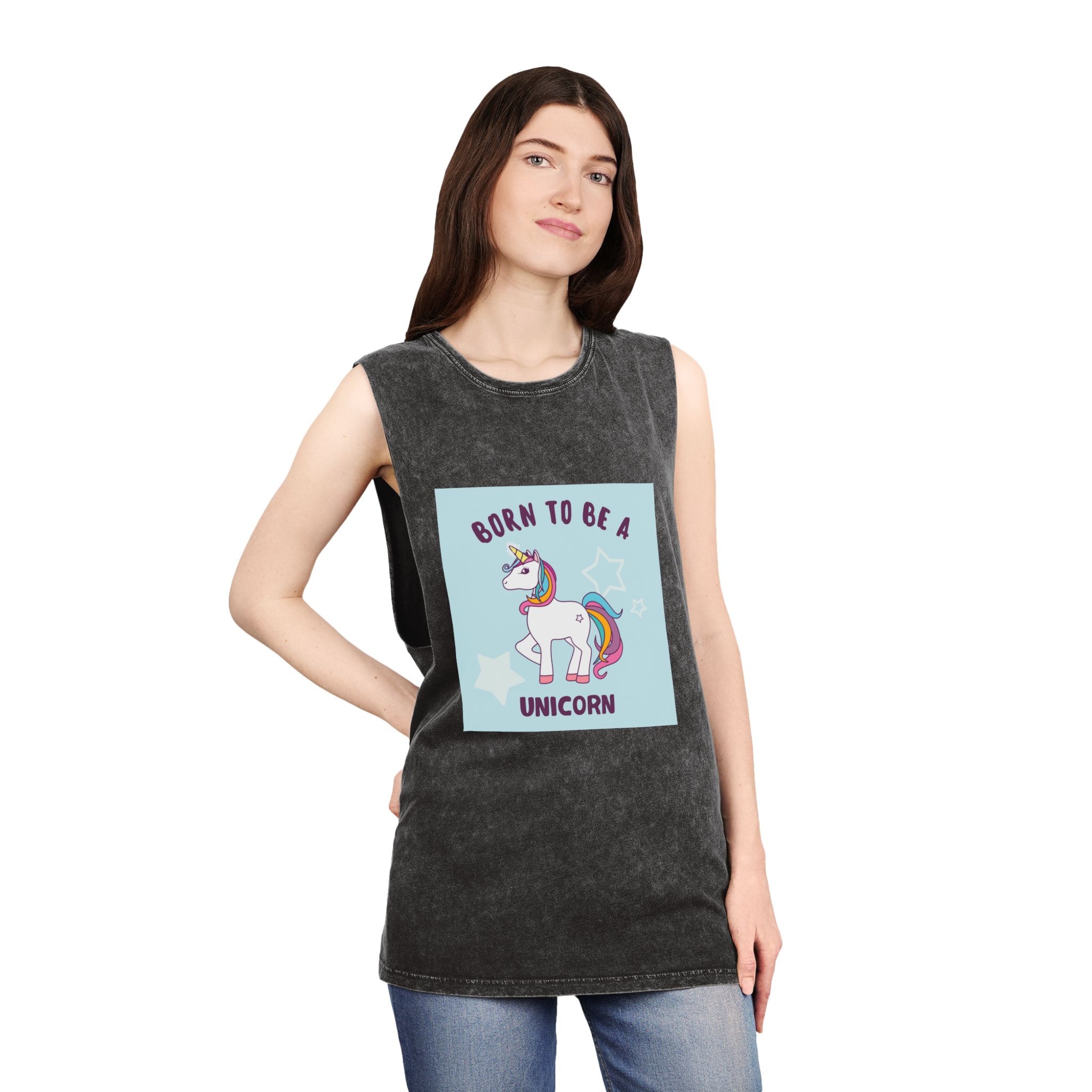 Unicorn V36 Unisex Stonewash Tank Top - Image 4