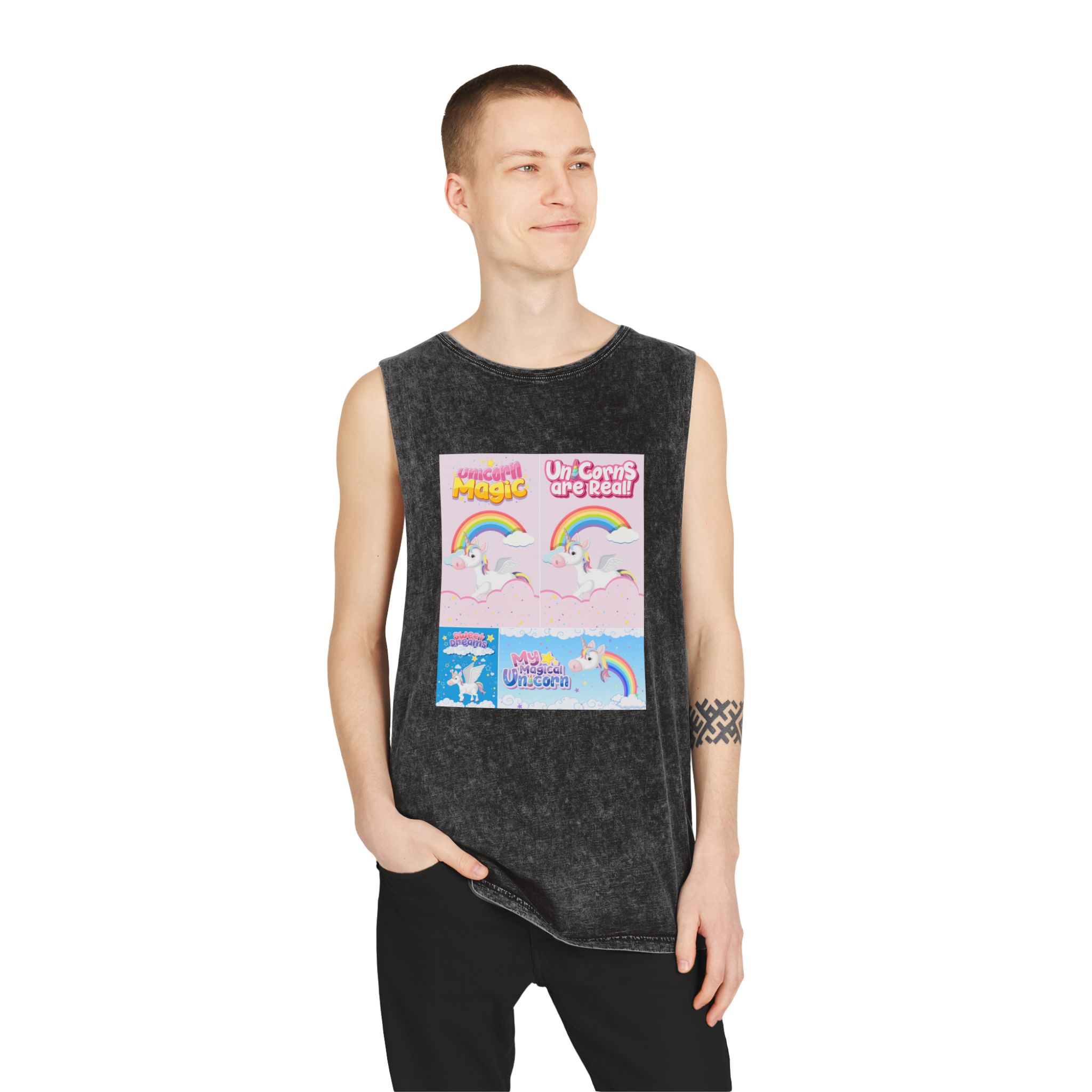 Unicorn V499 Unisex Stonewash Tank Top - Image 3