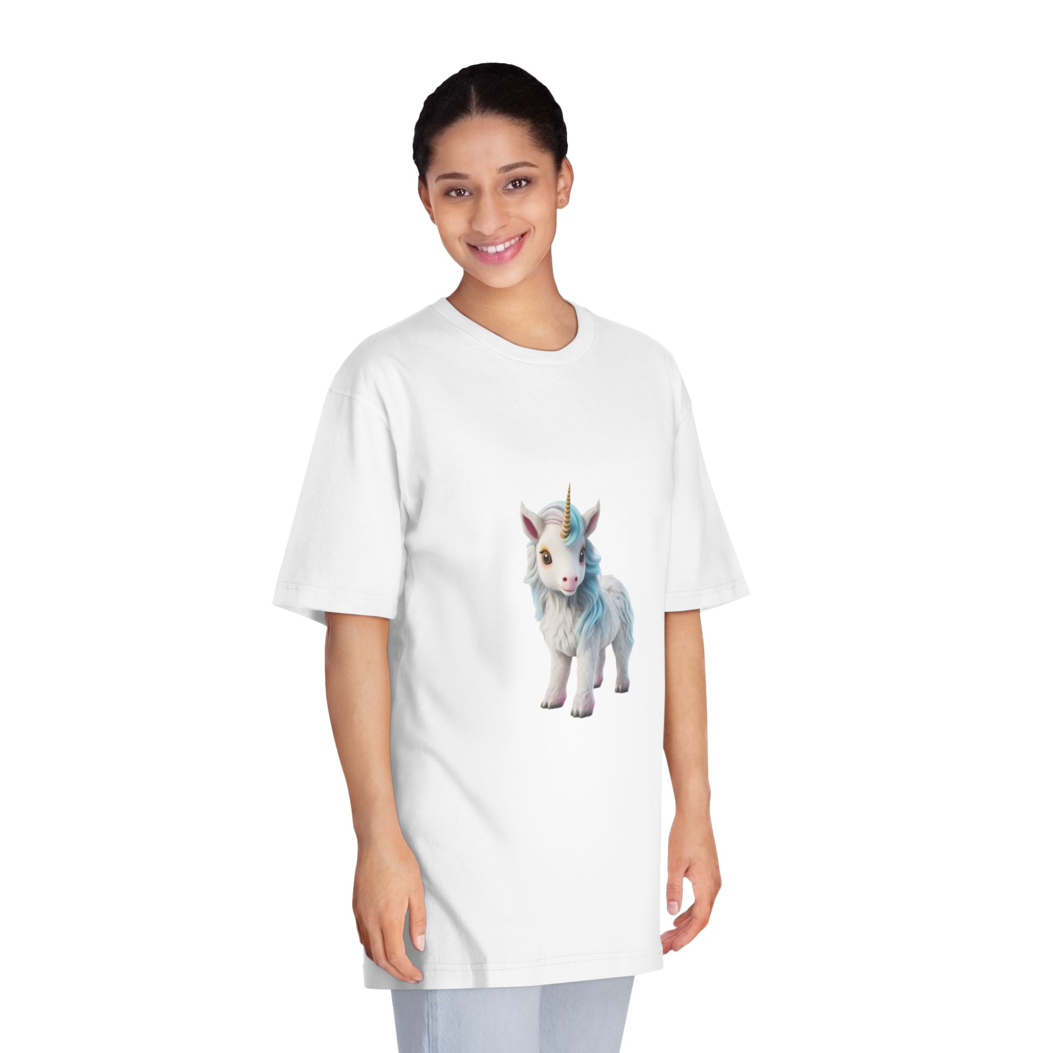 Colorful Cartoon Animated 3d Unicorn Children (7) Unisex Classic Crewneck T Shirt - Image 3