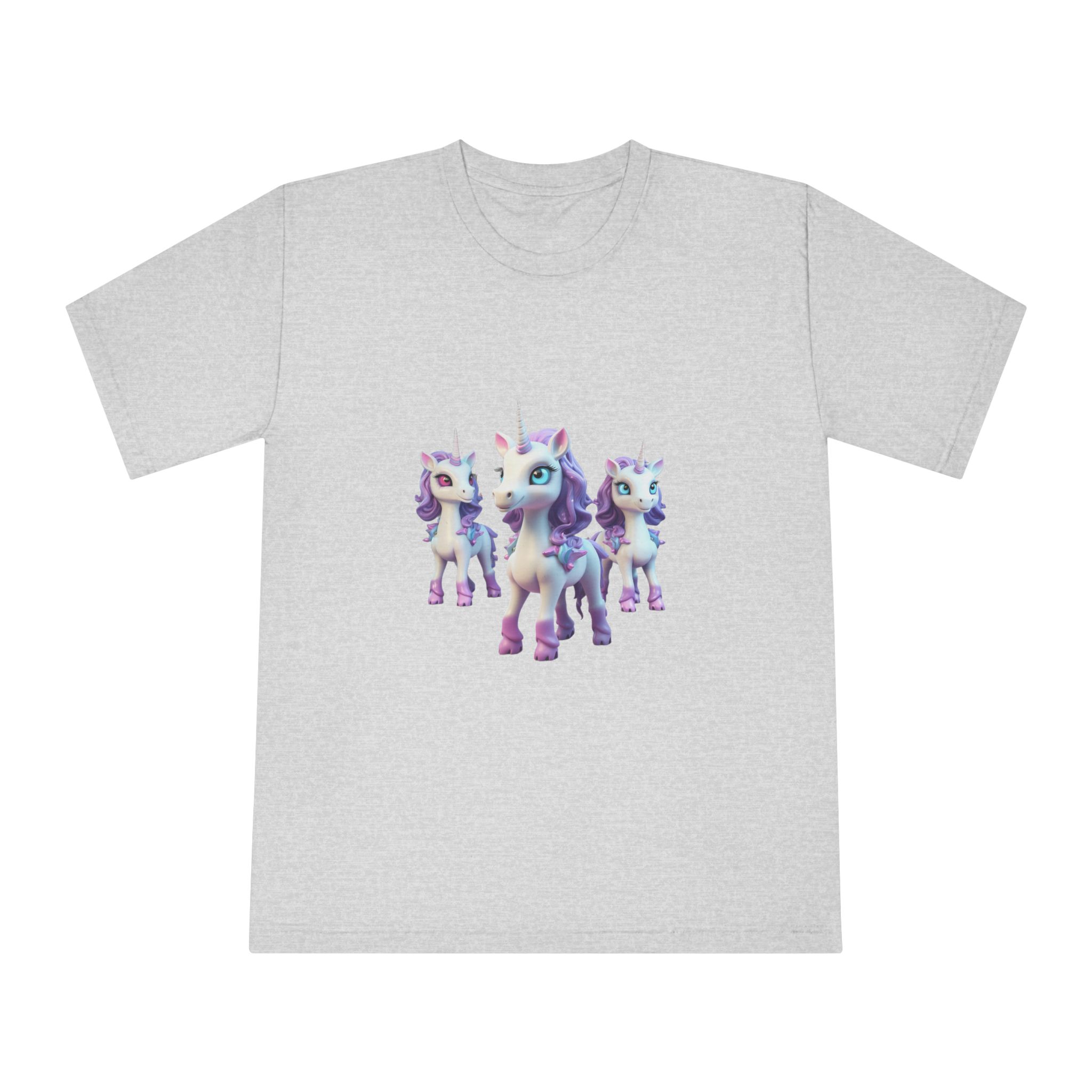 Mythical Unicorn Kids Figurine Style (2) Unisex Classic Crewneck T Shirt - Image 13
